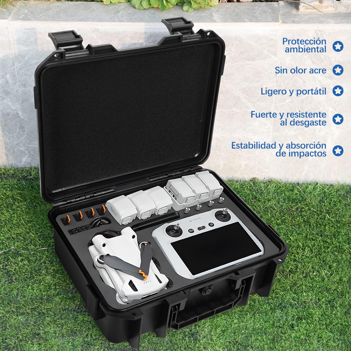 GIVOOBE Funda rígida para DJI Mini 3/Mini 3 Pro, Estuche Rígido Impermeable para DJI Mini 3 Series(driver DJI RC), Funda de transporte y mochila compatible DJI Mini 3, no es compatible con DJI Mini 4