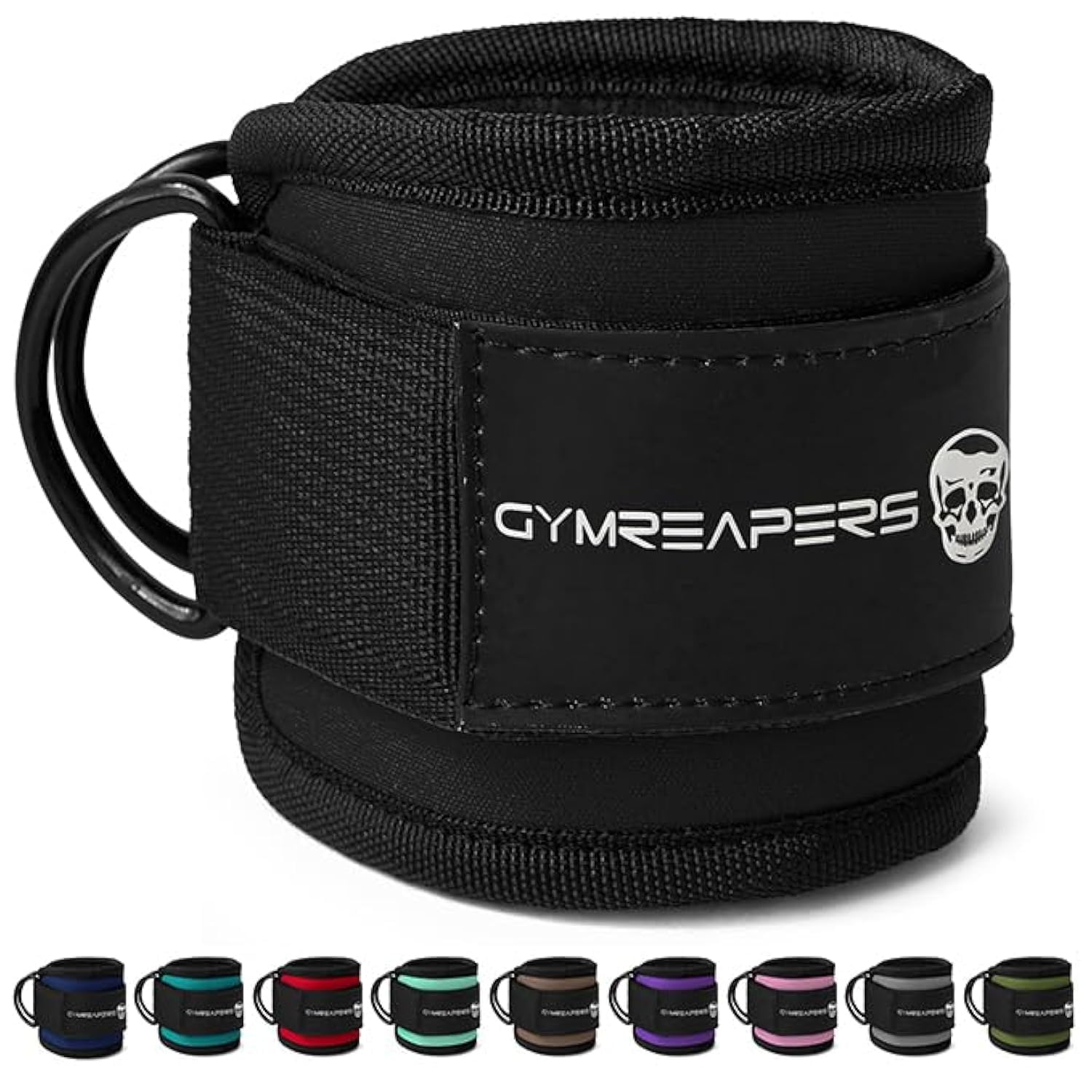 Gymreapers - Correas de tobillo para cables de máquina de contragolpes, ejercicios de glúteos, ejercicios de parte inferior del cuerpo, correas ajustables para piernas con acolchado de neopreno