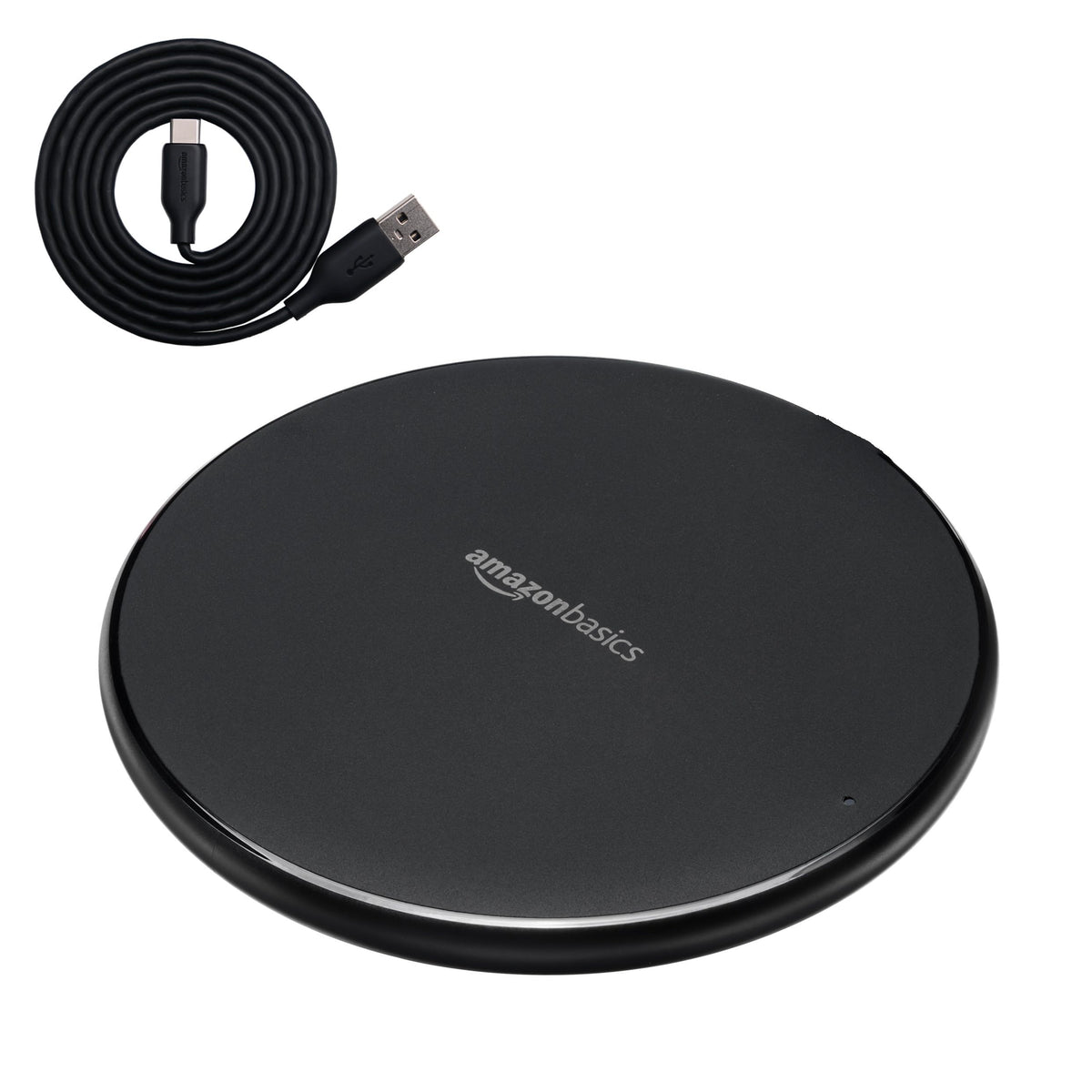 Amazon Basics - Almohadilla de carga inalámbrica con certificación Qi de 15 W (sin adaptador de CA)