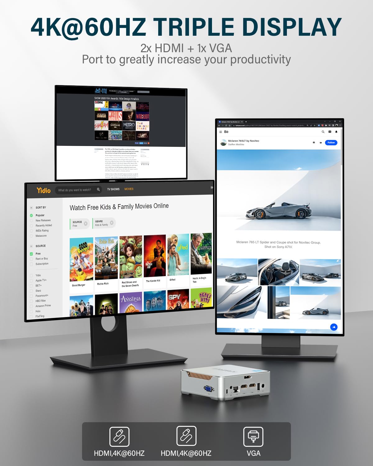 KAMRUI GK3 Plus Mini PC 16GB RAM 1TB M.2 SSD, Intel 12th Alder Lake N95 (up to 3.4GHz) Mini PC Windows 11 Pro, 2.5''SSD, Gigabit Ethernet, 4K UHD, WiFi, BT, VESA/Home/Business Mini Desktop Computer