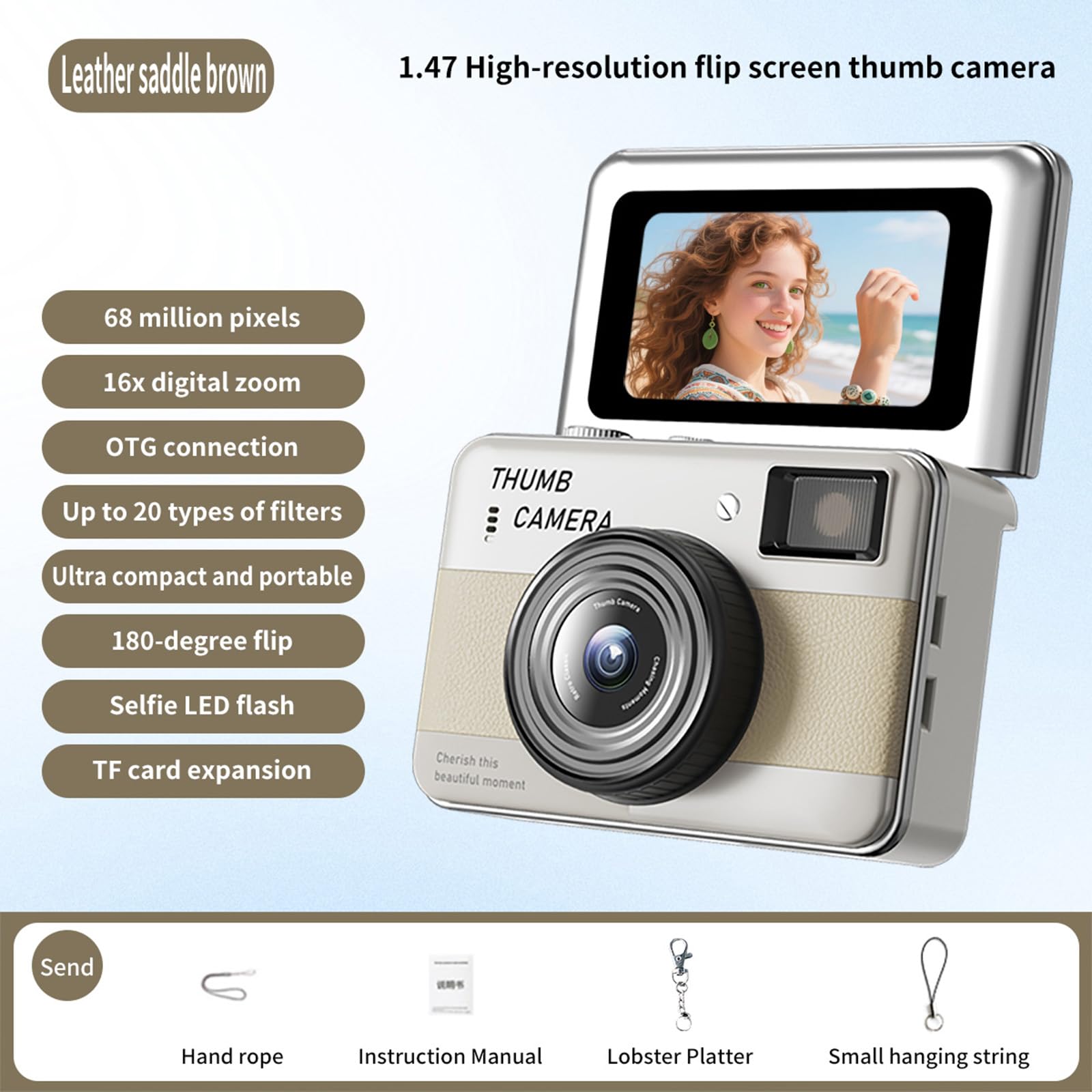 Pequeño llavero con cámara digital de 1080P y 16X ideal para videocámara viajes y Vlog Llavero pequeño digital