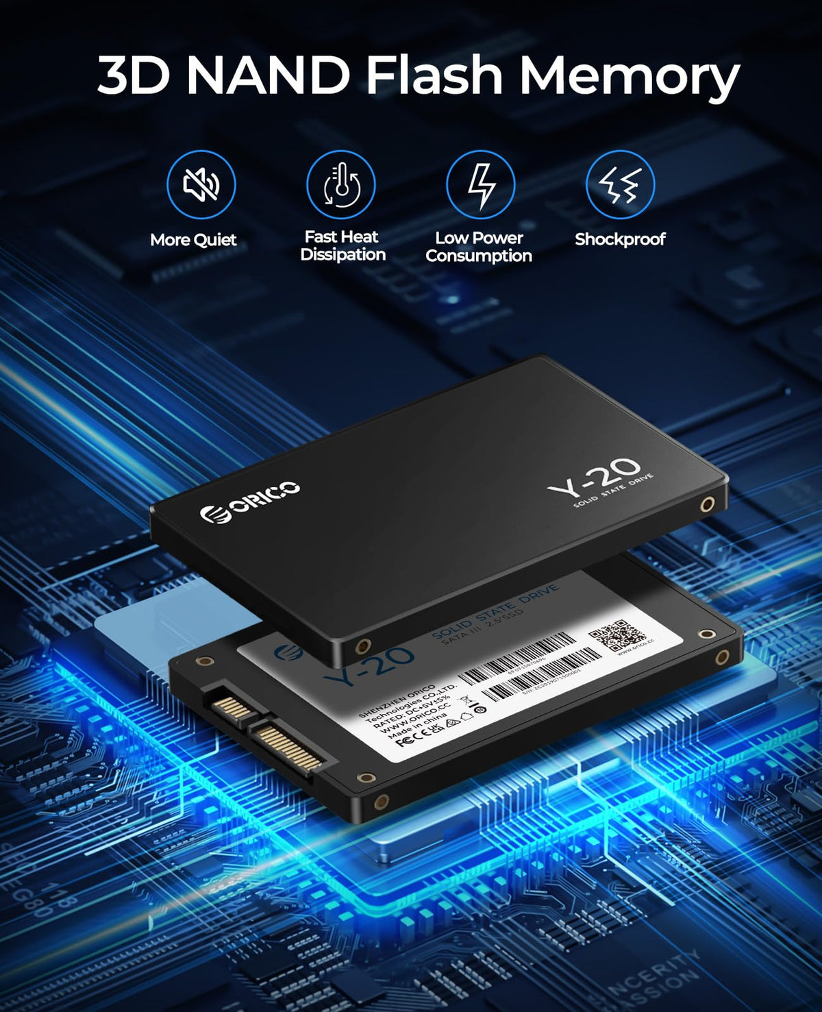 ORICO SATA SSD Unidad interna de estado sólido de 512 GB de 6.35 cm, velocidad de lectura de hasta 500 MB/s, SATA III de 6 Gbps para computadora de escritorio y laptop NAS, unidad externa de hacer en
