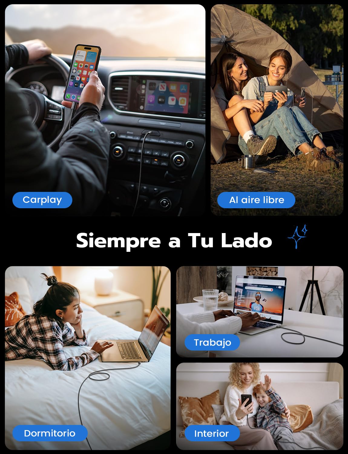 LISEN Cable USB C a USB C 5 Paquete [1M/1M/2M/2M/3M] Cable USBC Carga Rapida,60w Tipo-C a C Compatible Con Cargador TipoC iPhone 16 Pro Max Samsung S24 S23 Macbook, Xiaomi, Negro