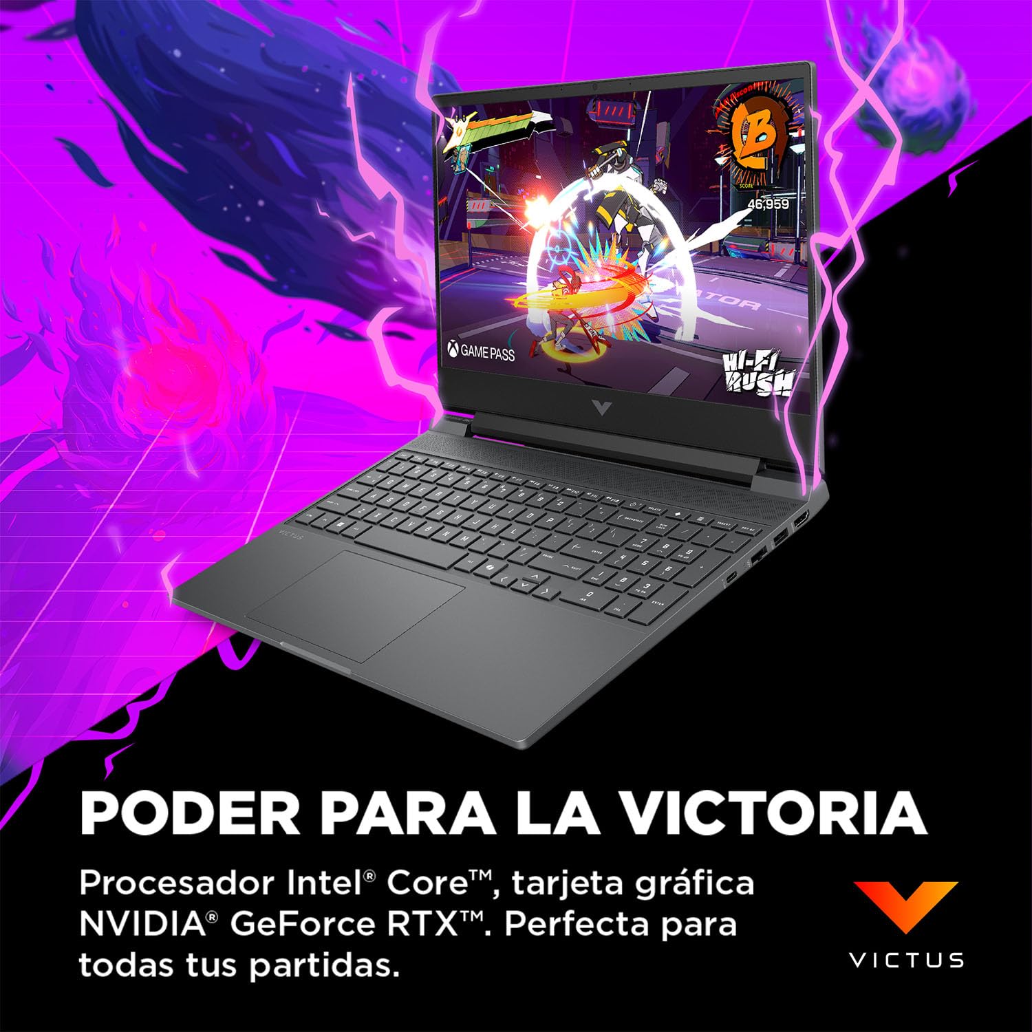 HP Laptop Gaming Victus 15-fa2004la, Intel Core i5, 24 GB RAM, 512 GB SSD, 15.6", FHD, NVIDIA GeForce RTX 3050 (6GB), Windows 11 Home, Teclado en Español, Garantía Mexico, Plata Cromo