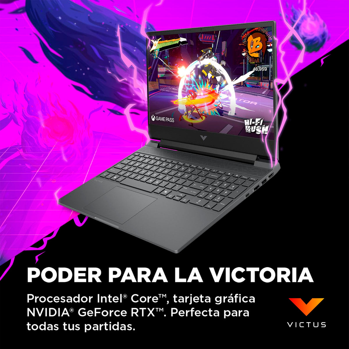 HP Laptop Gaming Victus 15-fa2004la, Intel Core i5, 24 GB RAM, 512 GB SSD, 15.6", FHD, NVIDIA GeForce RTX 3050 (6GB), Windows 11 Home, Teclado en Español, Garantía Mexico, Plata Cromo