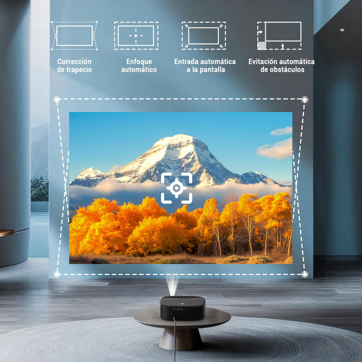 Proyector 4k Inteligente, 1000 ANSI Proyectores Portatil para Celular