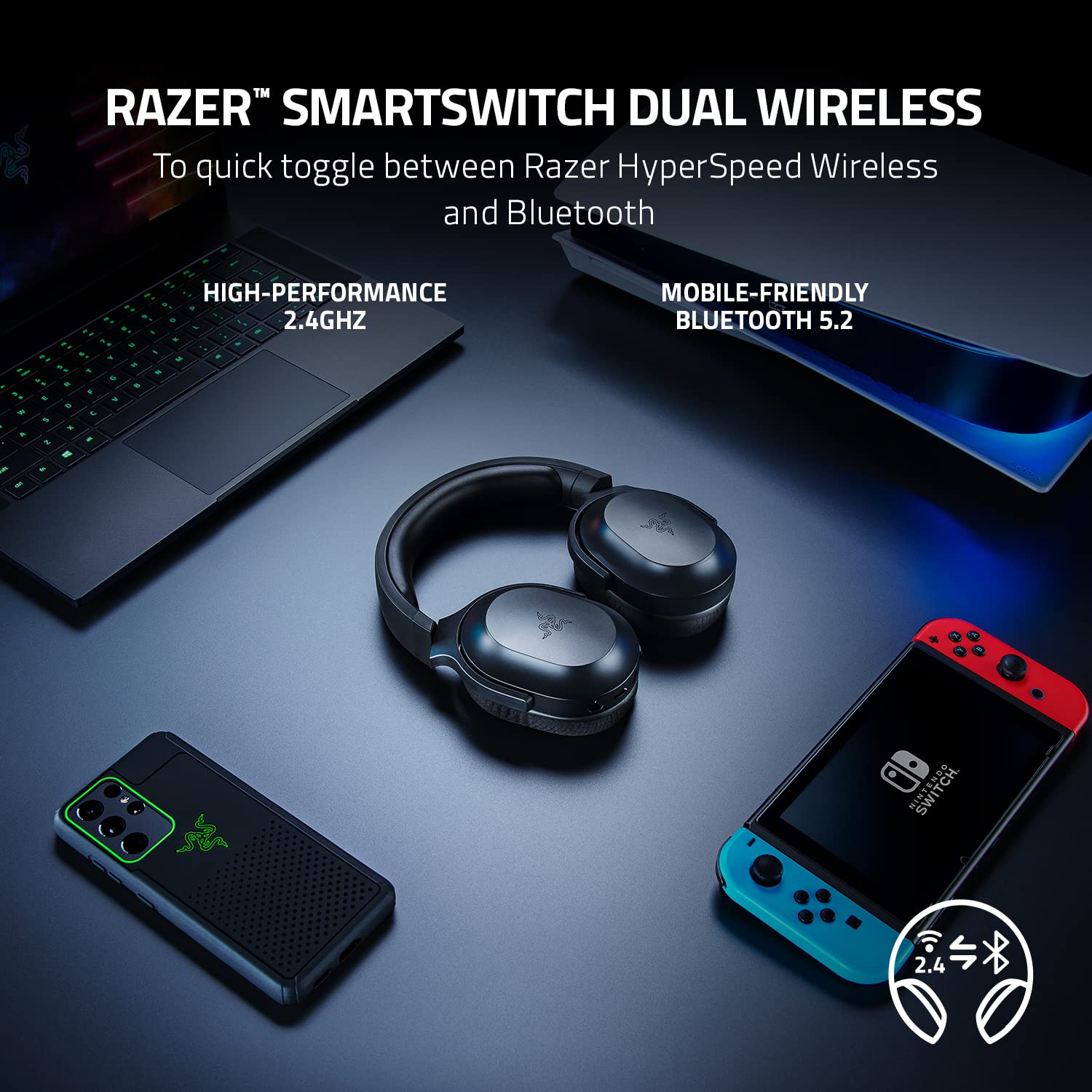 Razer Barracuda X - Auriculares inalámbricos para móvil y juegos multiplataforma - Windows
