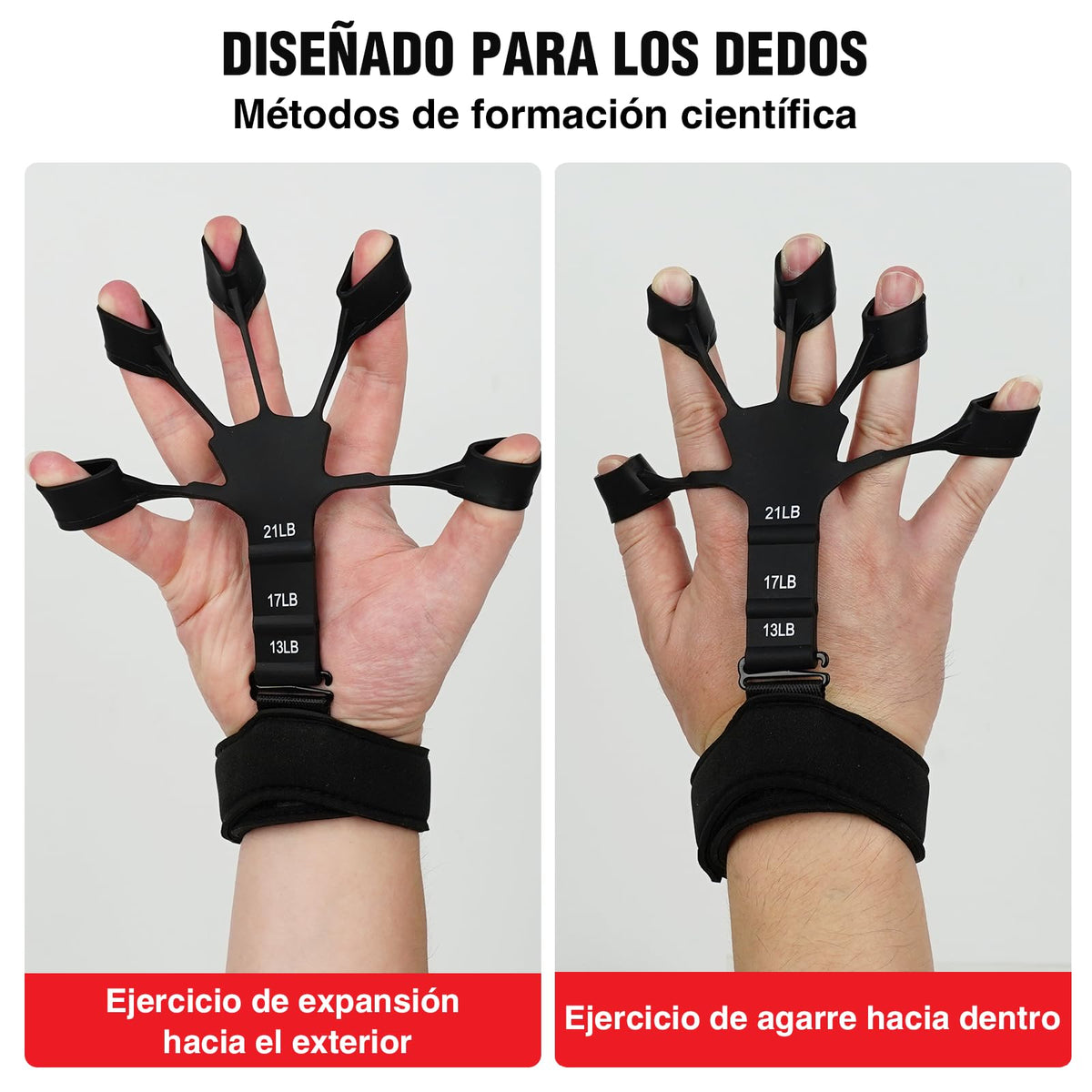 Soulbytes Ejercitador de mano 6 en 1 Fortalecedor de dedos y agarre con pelota, Hand gripper Finger exerciser Ejercicio de antebrazo Entrenador de fuerza para deportes de palma y antebrazos y dedos
