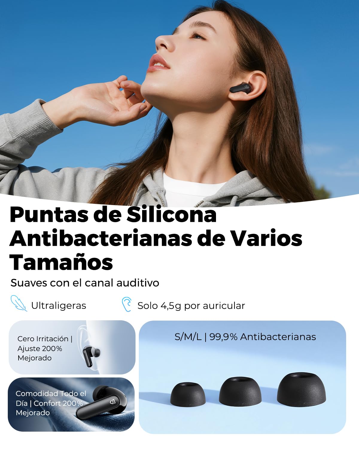 SoundPEATS Q3 Pro Audífonos Inalámbricos In-Ear ANC -38dB Graves Potentes