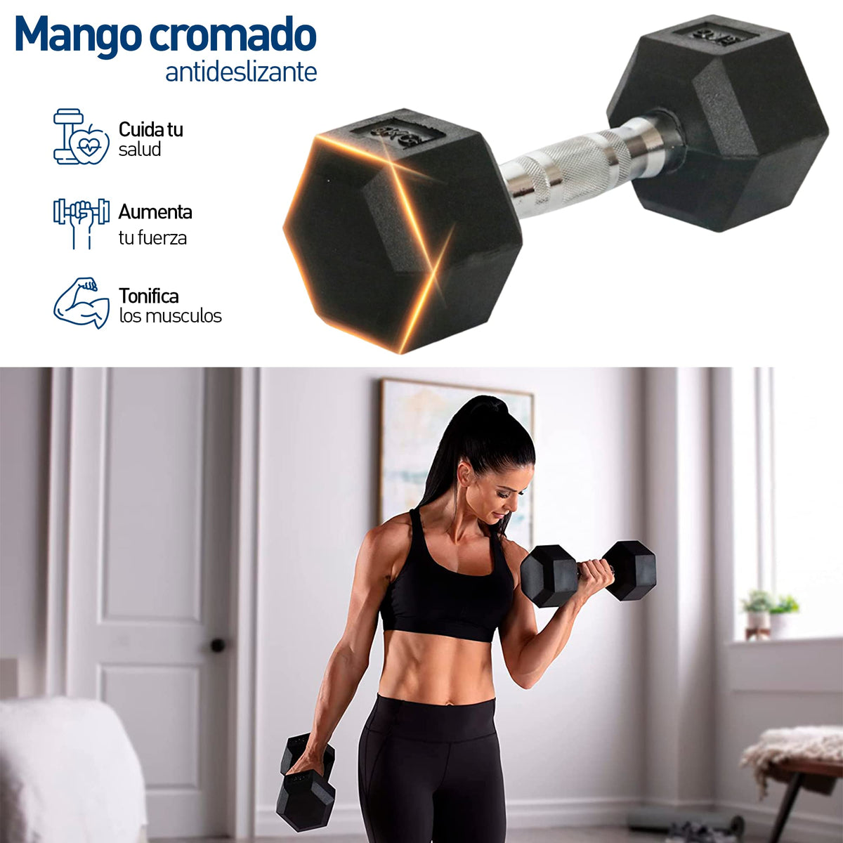 Bluelander Kit de Mancuernas, Juego de Pesas Para Ejercicio En Casa, Kit de Pesas para Ejercicio, Cubierta de Caucho, Mango de Acero Moleteado, Mancuernas 5,10,15, 20, 25 Lbs (Negro, 15 Libras)