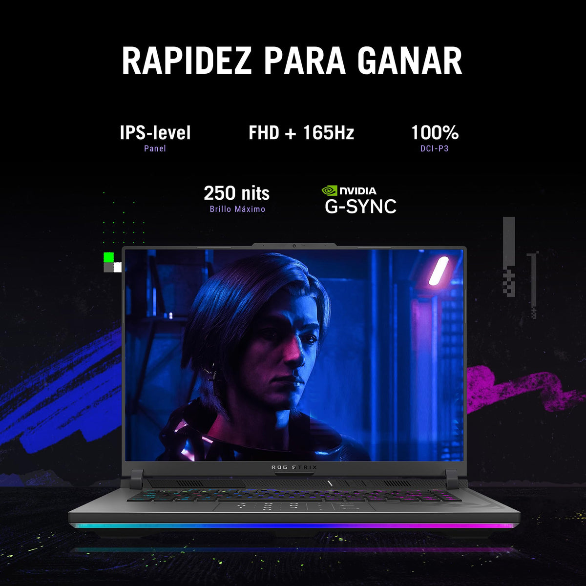 ASUS Laptop ROG Strix G16, Intel Core i7 13va/NVIDIA GeForce RTX4060/16GB RAM Expandible hasta 32GB/1TB SSD/Teclado Retroiluminado RGB 4 Zonas en Español(Garantía y Servicio en México)