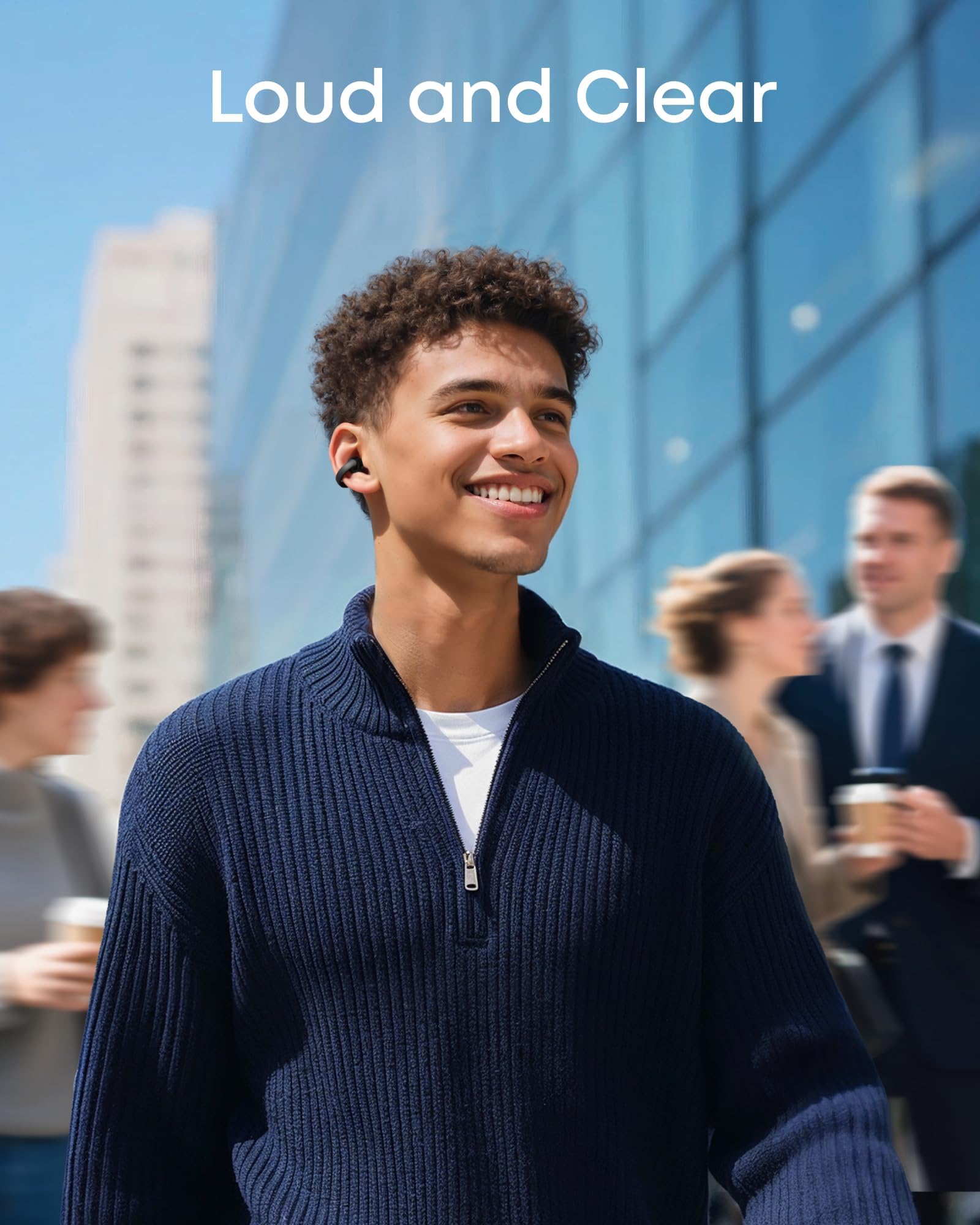 Soundcore by Anker C50i Audífonos de Oído Abierto, Hi-Res LDAC, diseño FlexiClip, hasta 28h, Drivers de 12mm, Menor Fuga de Sonido, Audífonos con Traducción, Llamadas nítidas IA