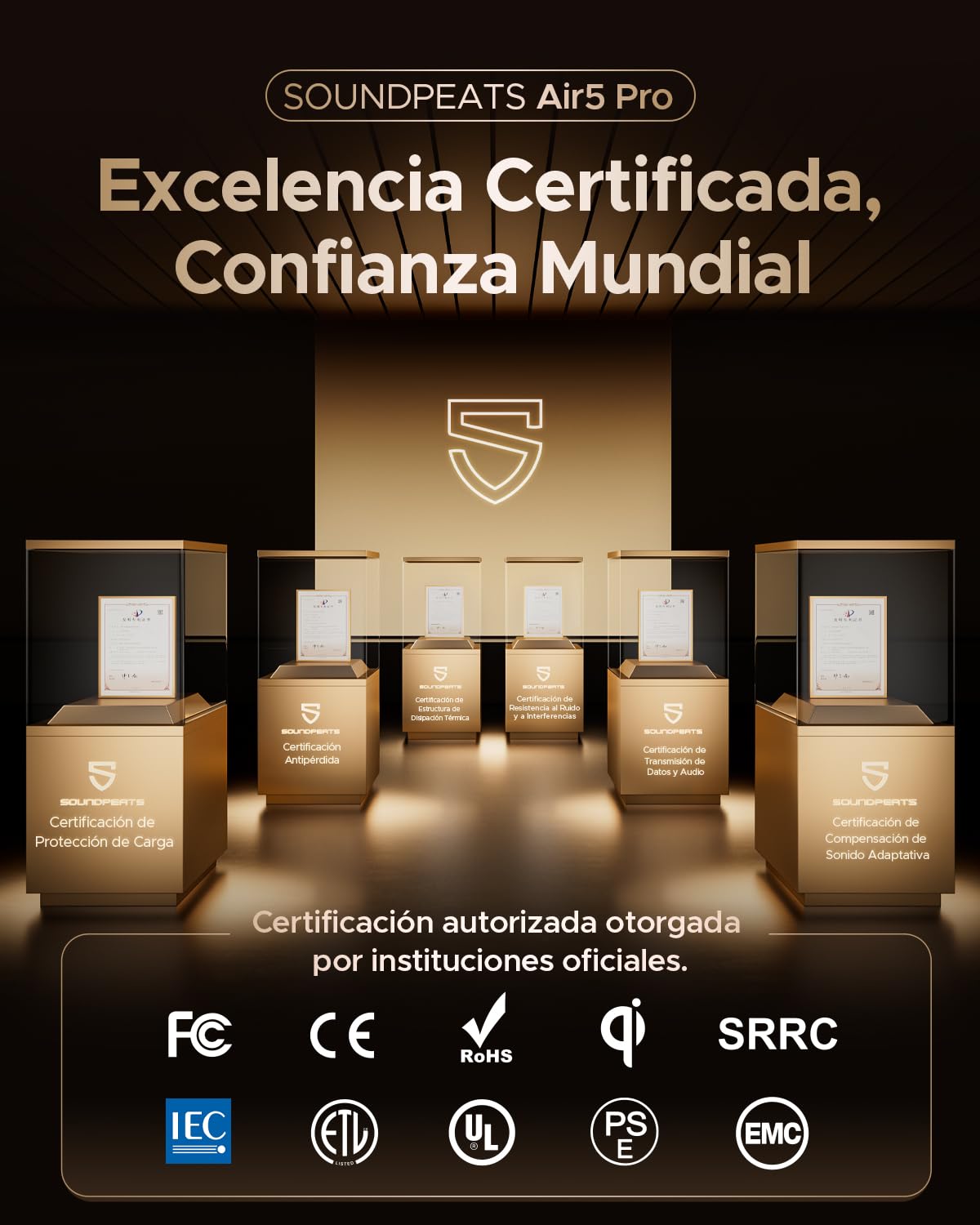 SoundPEATS Air5 Pro Audífonos In-Ear ANC 55dB Snapdragon Sound Hi-Res LDAC