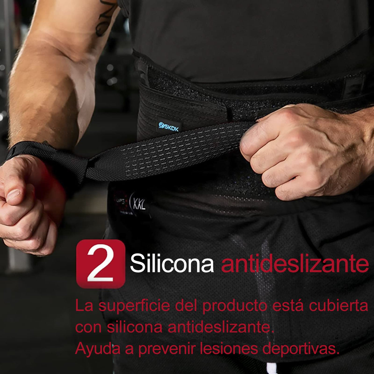 SKDK Correas de levantamiento de silicona antideslizante,Straps Para Gym, Levantamiento de Pesas,muñequeras gym straps para gym mujer, hombres, levantamiento de pesas, culturismo