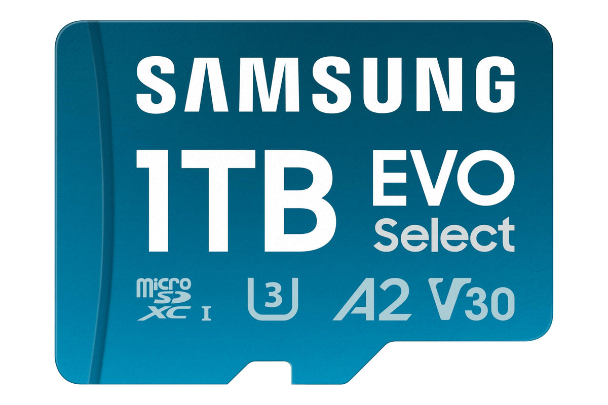 SAMSUNG EVO Select microSDMemory Card + Adaptador, 1 TB microSDXC, hasta 160 MB/s, 4K UHD, UHS-I, C10, U3, V30, A2, para teléfono Celular, Smartphones, Nintendo-Switch y tabletas (MB-ME1T0SA/AM)