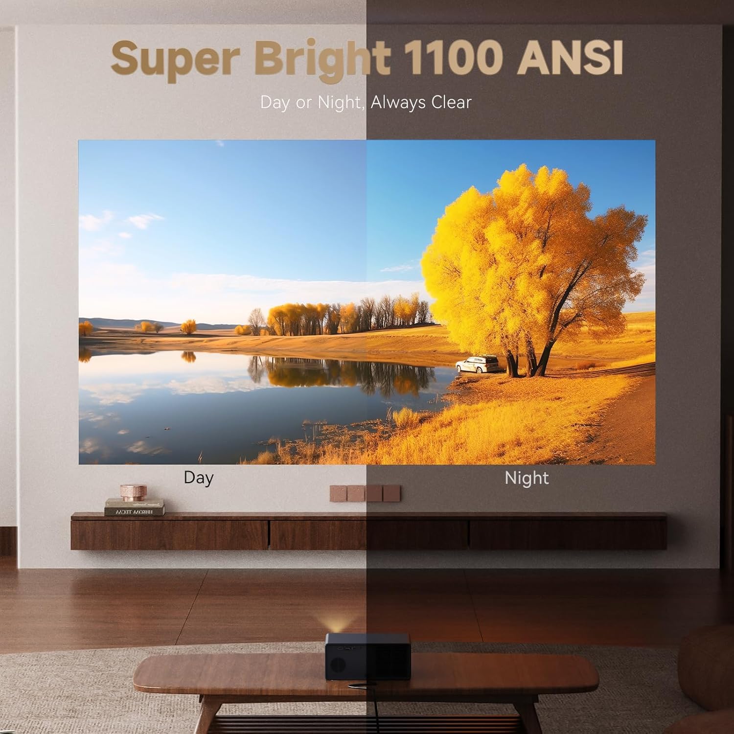 Wanbo X5 Pro 【Google TV / 1100 ANSI】 Proyector 4K con Bluetooth WiFi, Enfoque Automático, Silencioso 26 dB, 1080P Nativo, Proyector Inteligente con Netflix y 10,000+ Apps, HDR10 (2025)