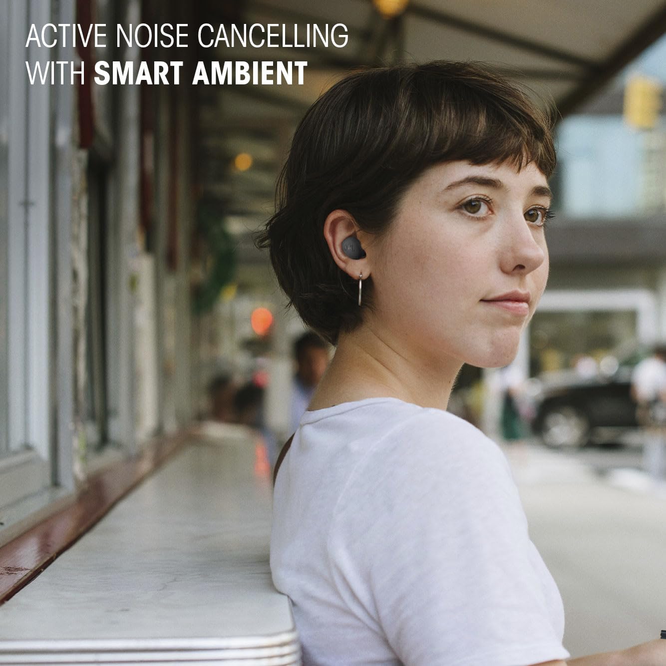 JBL Vibe Buds 2, True Wireless NC Buds, Oval Tube, ANC + Smart Ambient, IP54 - Negro