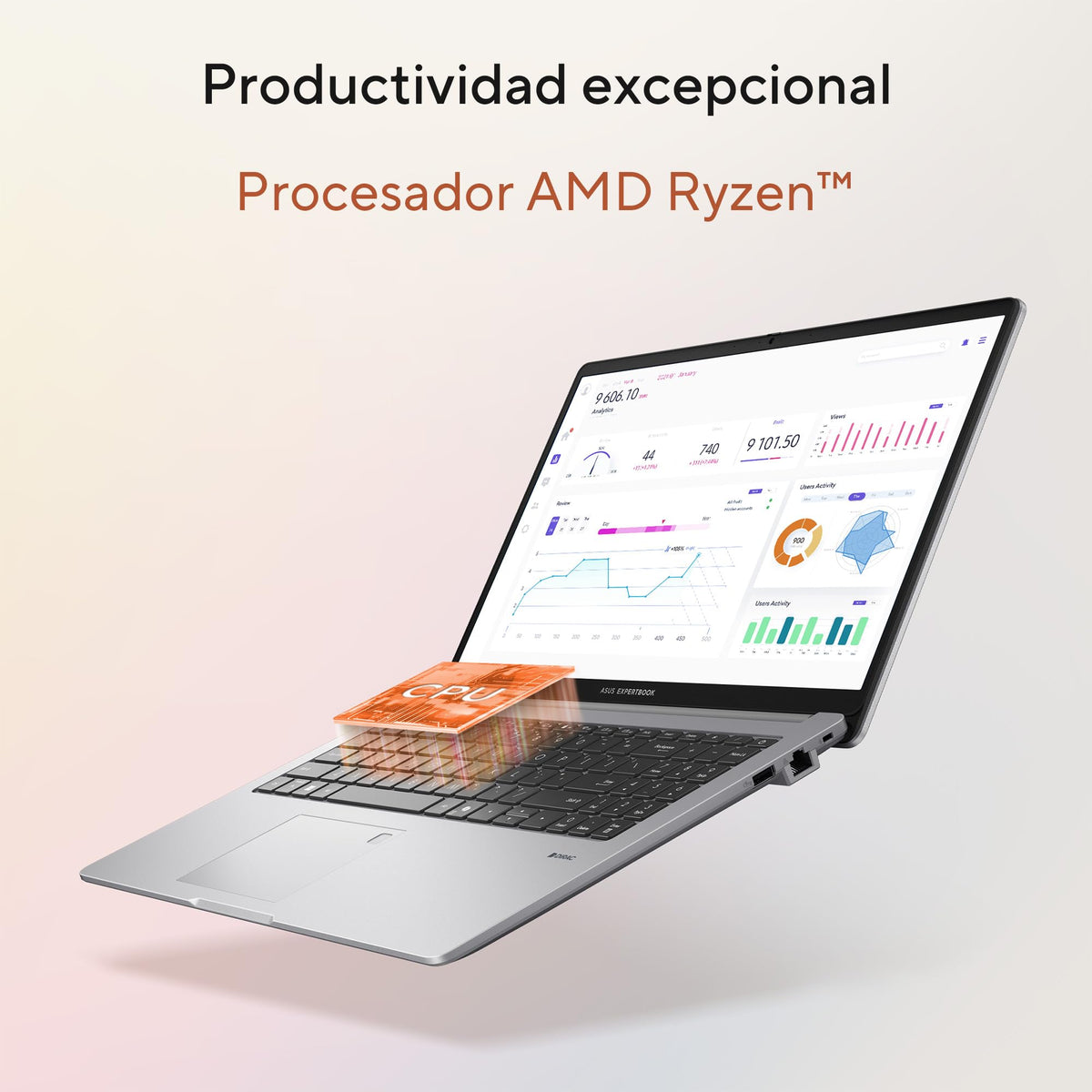 ASUS Expertbook P1/Ryzen 7/ 16GB RAM - 512SSD/ Wi-Fi 6 + Bluetooth 5.4/Diseñada para Seguridad empresarial/Teclado en español + Mochila y Mouse (Servicio y garantía con la Marca en México)