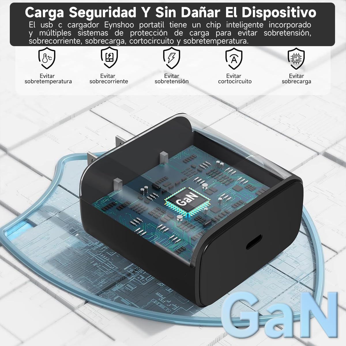 EYNSHOO Cargador Tipo C, Carga Rápida 45W para Cargador Samsung Tipo C, para Galaxy S25 Ultra/S25+/S25/S24 Ultra/S24+/S24/S23 Ultra/S23+/S23/S22+/S22/S21+/Note 10, Galaxy Tab S10/S9/S8, con Cable 1.8m