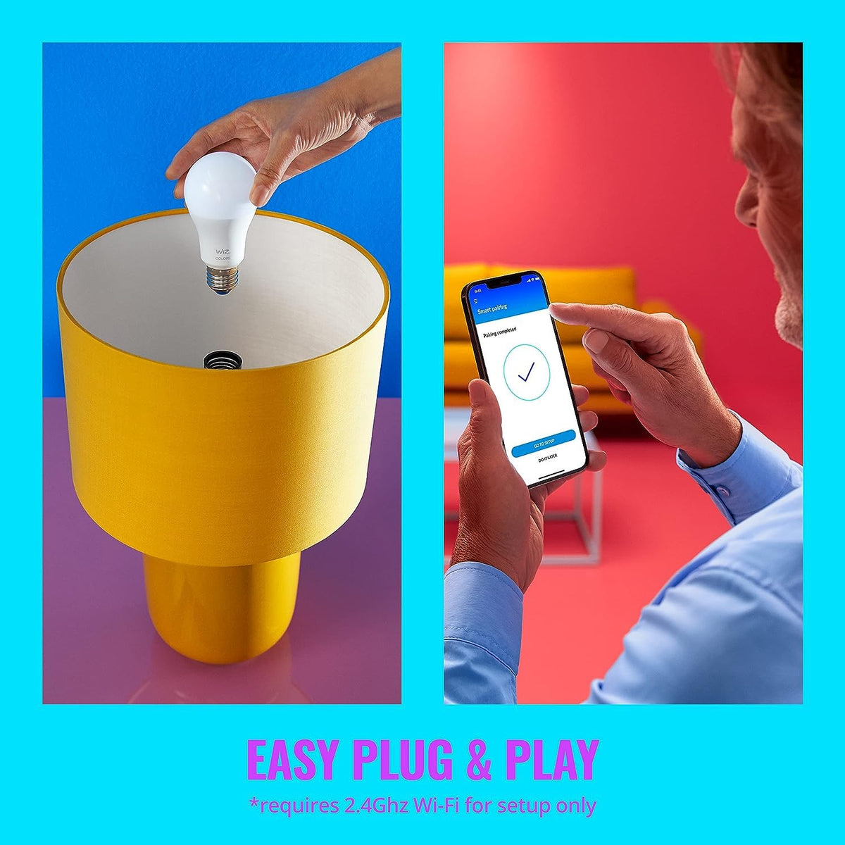 WiZ Foco Inteligente A19 8.8W luz cálida a fría dimeable controlable por WiFi