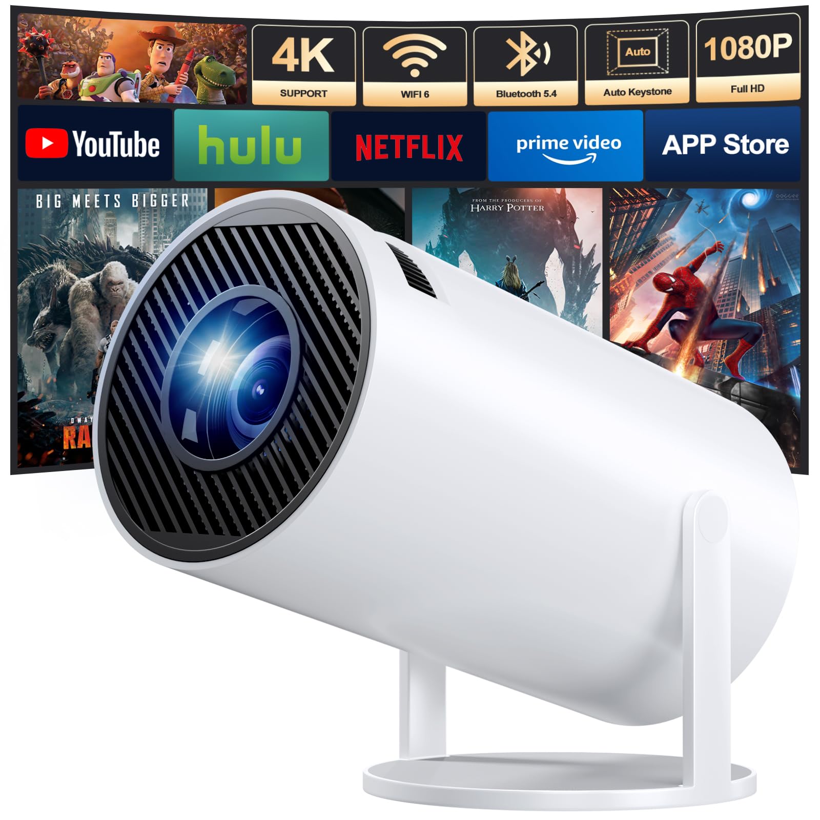 LXJADAP Mini Proyector Portatil 2026, Proyector 4K, 250ANSI/10000 lúmenes