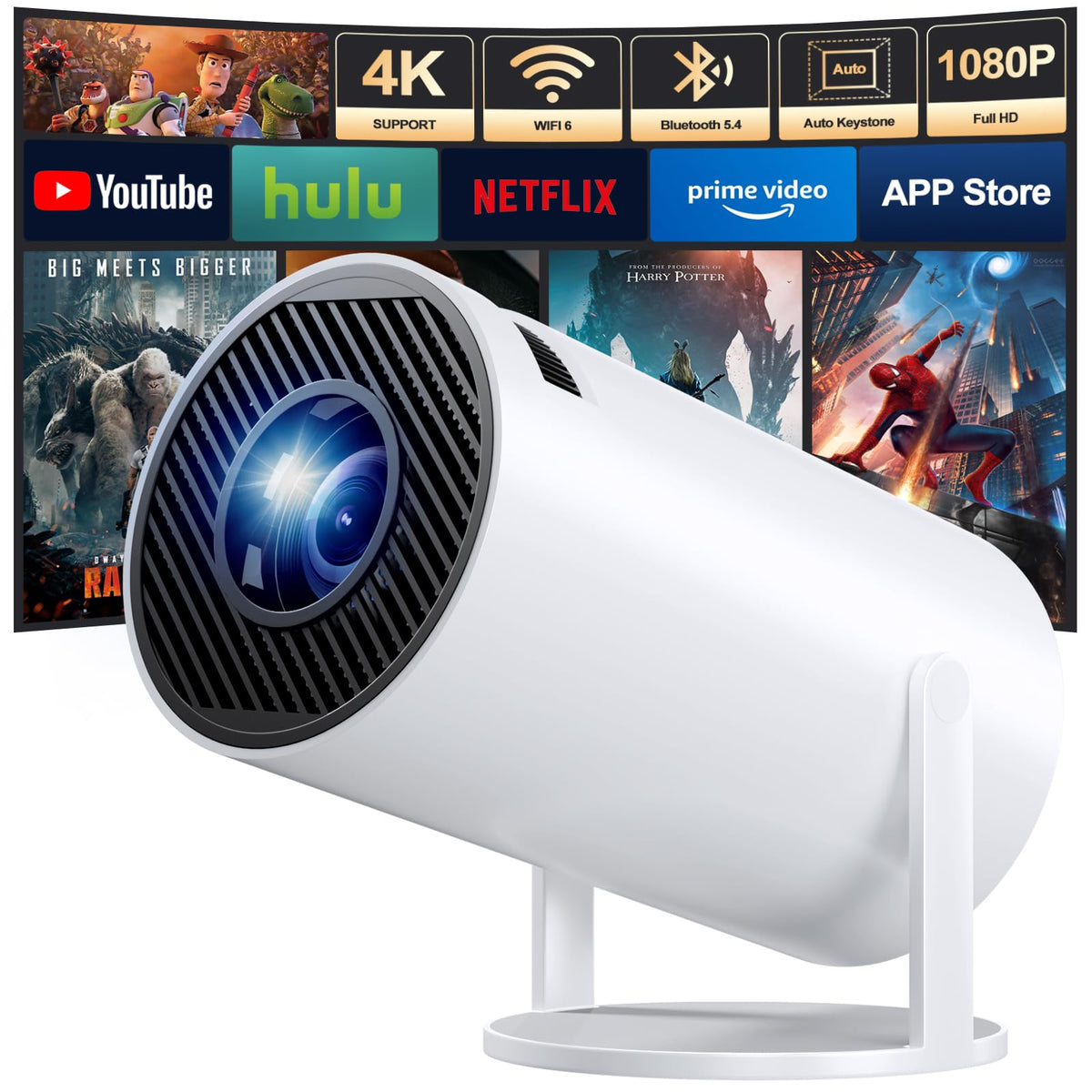 LXJADAP Mini Proyector Portatil 2026, Proyector 4K, 250ANSI/10000 lúmenes