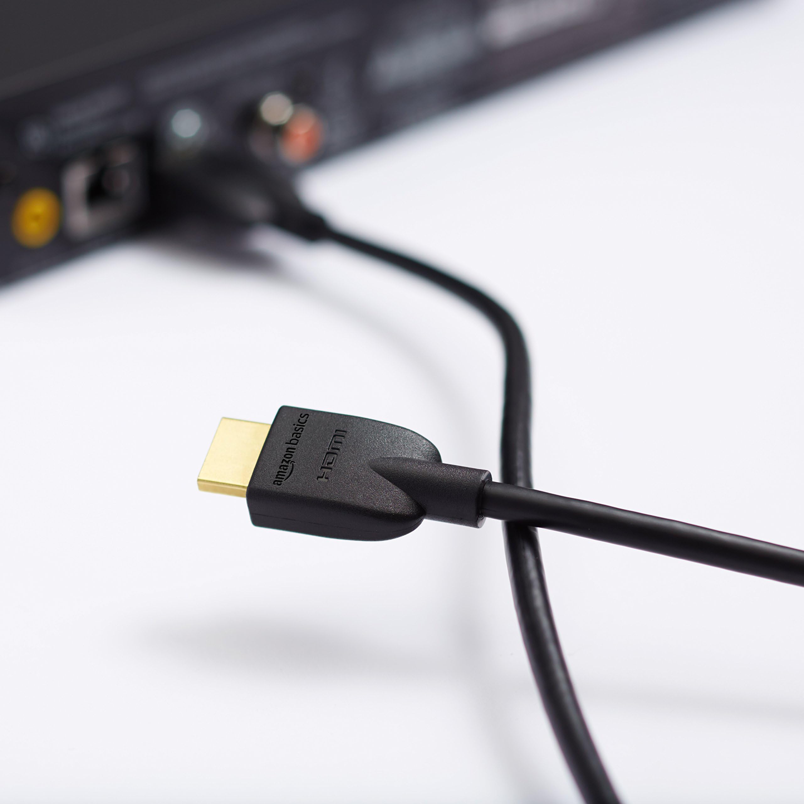 Amazon Basics - Cable HDMI de alta velocidad (18 Gbps, 4 K/60 Hz), 1.82 cm, color negro
