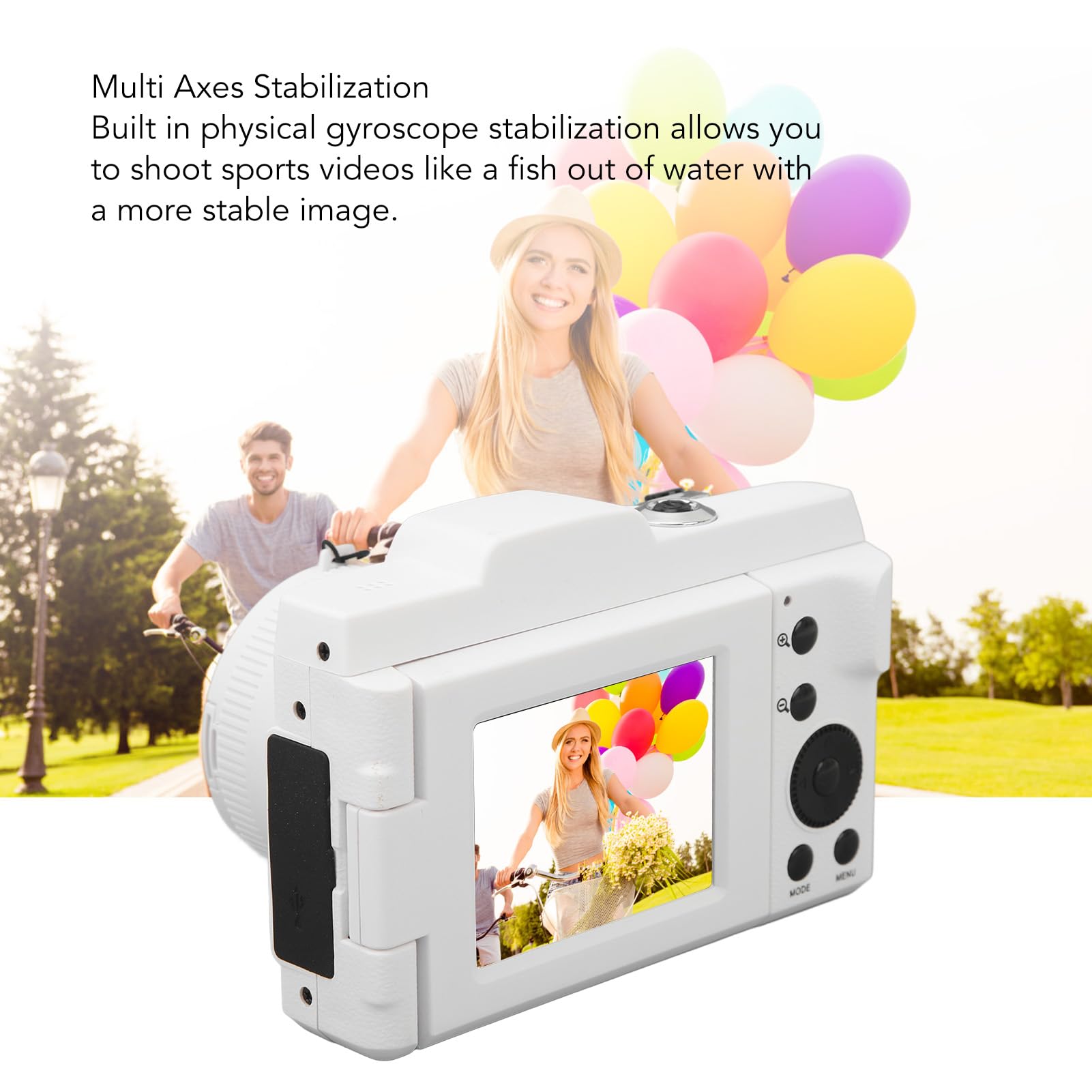 Cámara Digital Pantalla HD de 2,4 Pulgadas - Cámara Vlogging 1080P 16MP, Zoom 16X Cámaras de Video Pequeñas con Enfoque Automático, Cámara Inteligente con Estabilización de