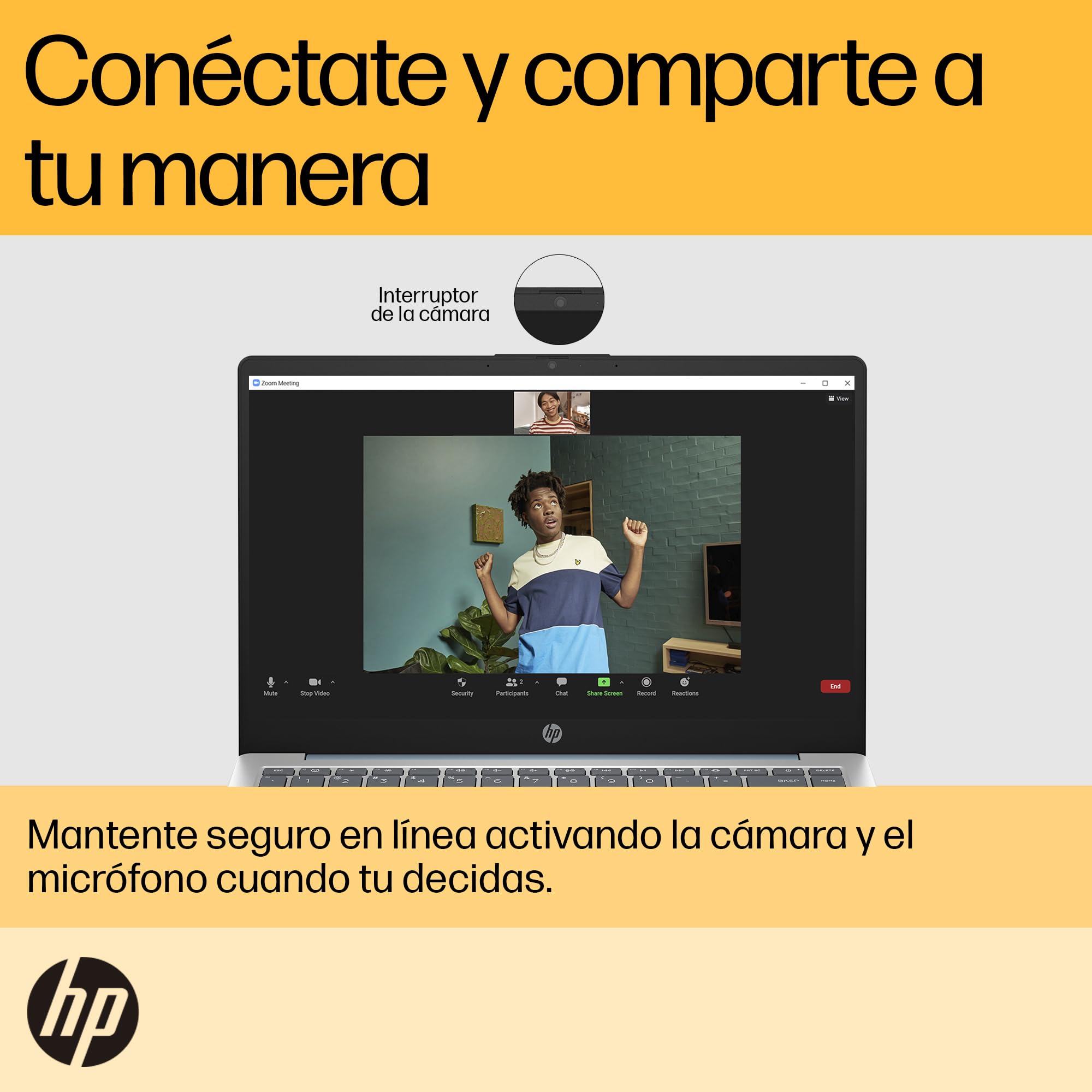 HP Laptop 14-em0001la, AMD Ryzen 3, 8 GB, 256 GB SSD, 14, FHD, Windows 11, Teclado en Español, Garantía México, Azul