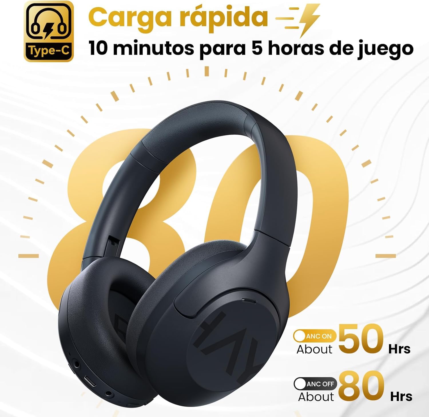 HAYLOU S30 Pro Audífonos Inalámbricos ANC, Bluetooth 5.4, 80H Batería