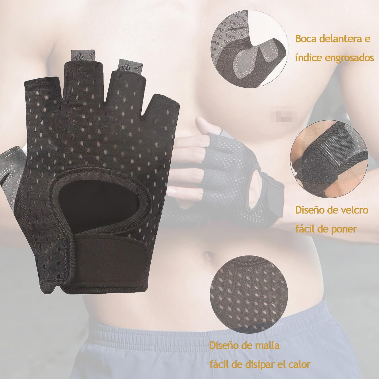KIDS CHOICE Guantes para Gym,Guantes para Pesas de Hombre y Mujer