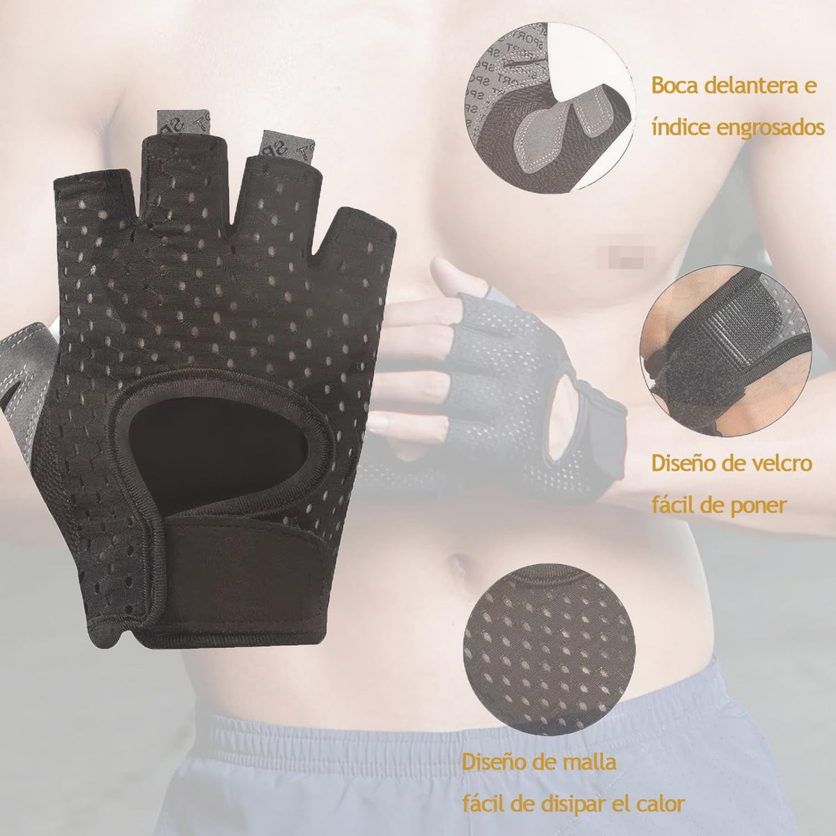 KIDS CHOICE Guantes para Gym,Guantes para Pesas de Hombre y Mujer