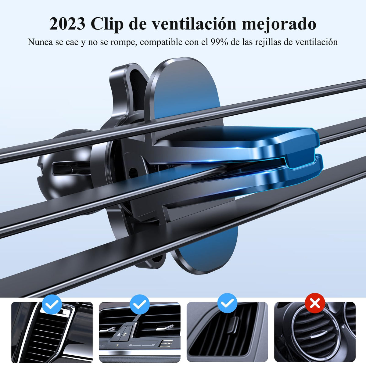Miracase Soporte Celular Automóvil 【3 en 1】 Porta Celular para Auto Salpicadero Parabrisas Rejilla,Base Teléfono Automóvil para iPhone 15/14/13 Pro MAX,Huawei, Motorola, Xiaomi 14 Ultra