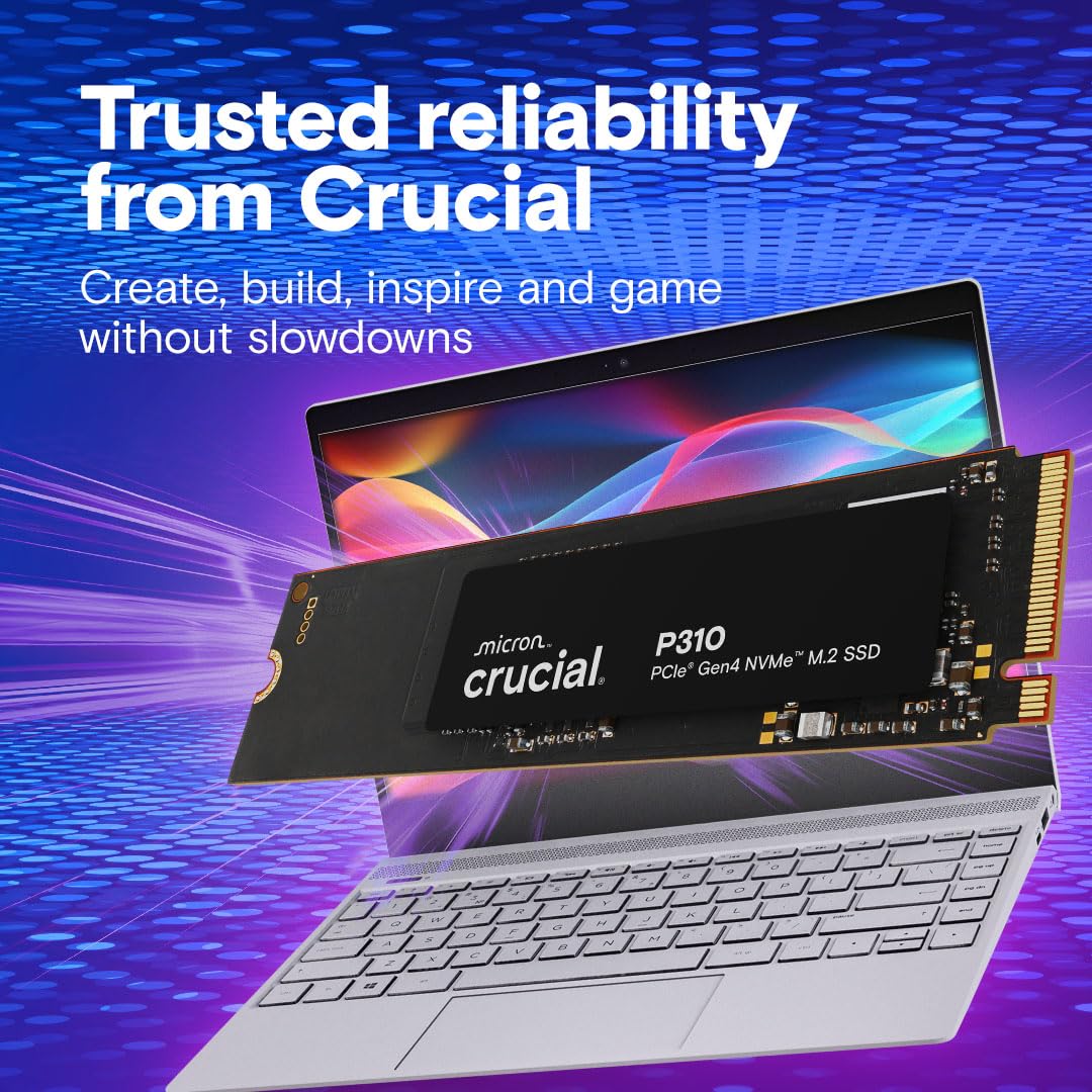 Crucial P310 SSD PCIe Gen4 2280 NVMe M.2 de 4 TB hasta 7,100 MB/s - con Acronis Offer, Unidad Interna de Estado sólido (PC) - CT4000P310SSD801