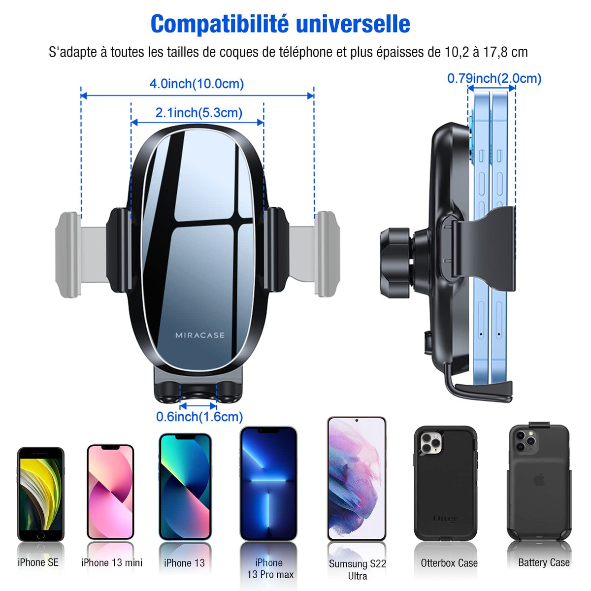 Miracase 2025 Generación Soporte Celular Automóvil, Base Porta Celular Auto Ventilación, Rotación 360º con Gancho Metálico y Botón Liberación con iPhone 15 14 13 Pro MAX, Galaxy S23 Ultra, Xiaomi