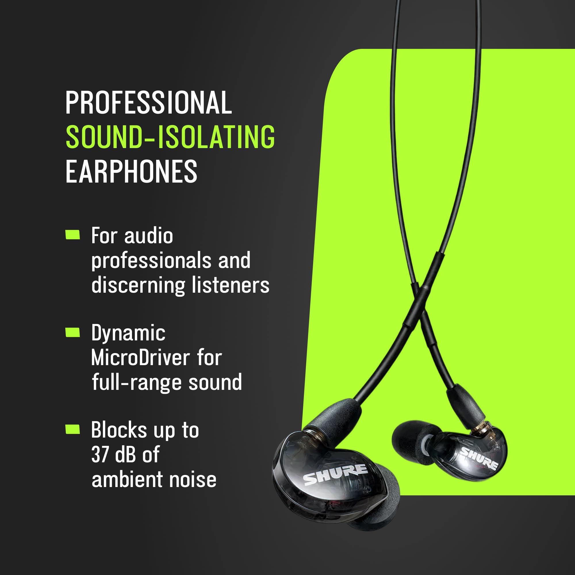 Shure Auriculares Aislantes de Sonido SE215-CL, Color Transparente
