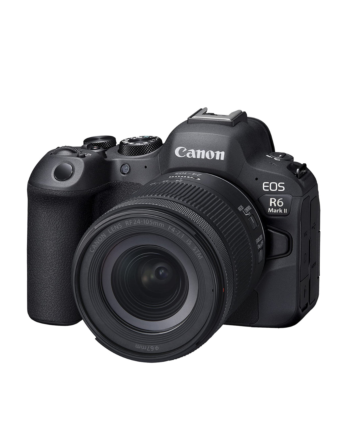 Canon EOS R6 Mark II Cámara sin Espejo RF24-105mm F4-7.1 es Kit de Lentes STM, cámara híbrida de fotograma Completo, Sensor CMOS de 24.2 megapíxeles, Capacidad de Foto y Video, Negro