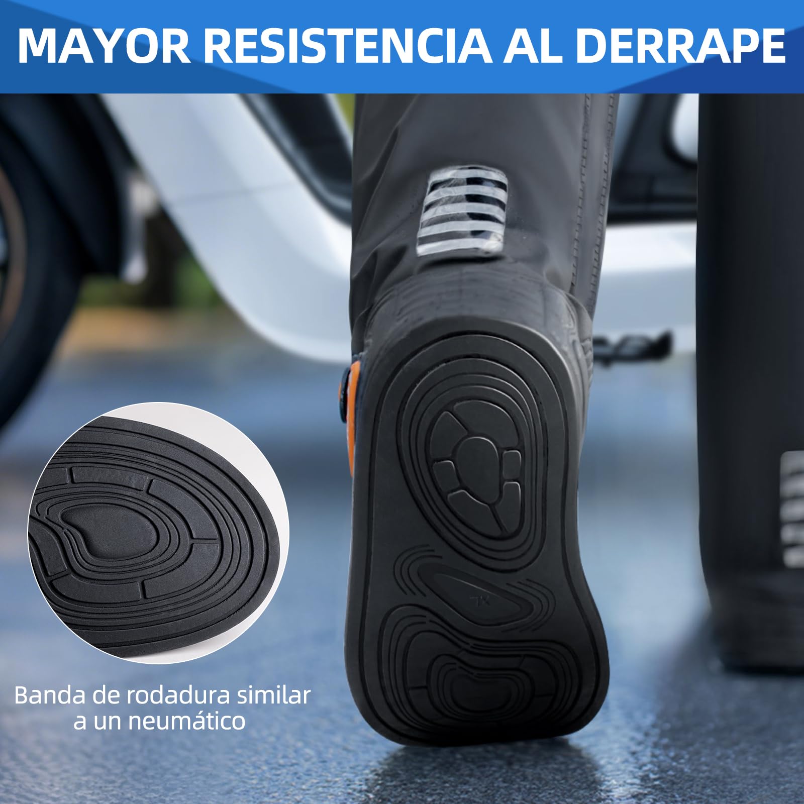 NUOWEI Cubiertas De Zapatos Impermeable, Reutilizable Protector De Zapatos con Tira Reflectante y Cremalleras, Protector De Zapatos Impermeable para Exteriores para Hombres y Mujeres