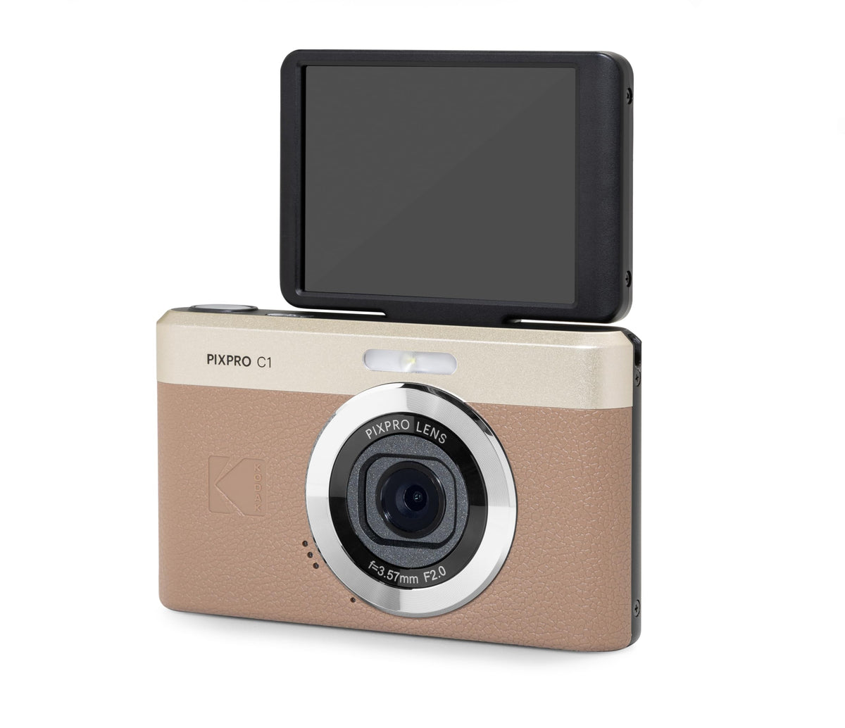 Kodak Pixpro C1 - Cámara Digital ultracompacta | 13MP BSI CMOS - Zoom 4X, Pantalla LCD de 7,1 cm, Flash LED - Marron