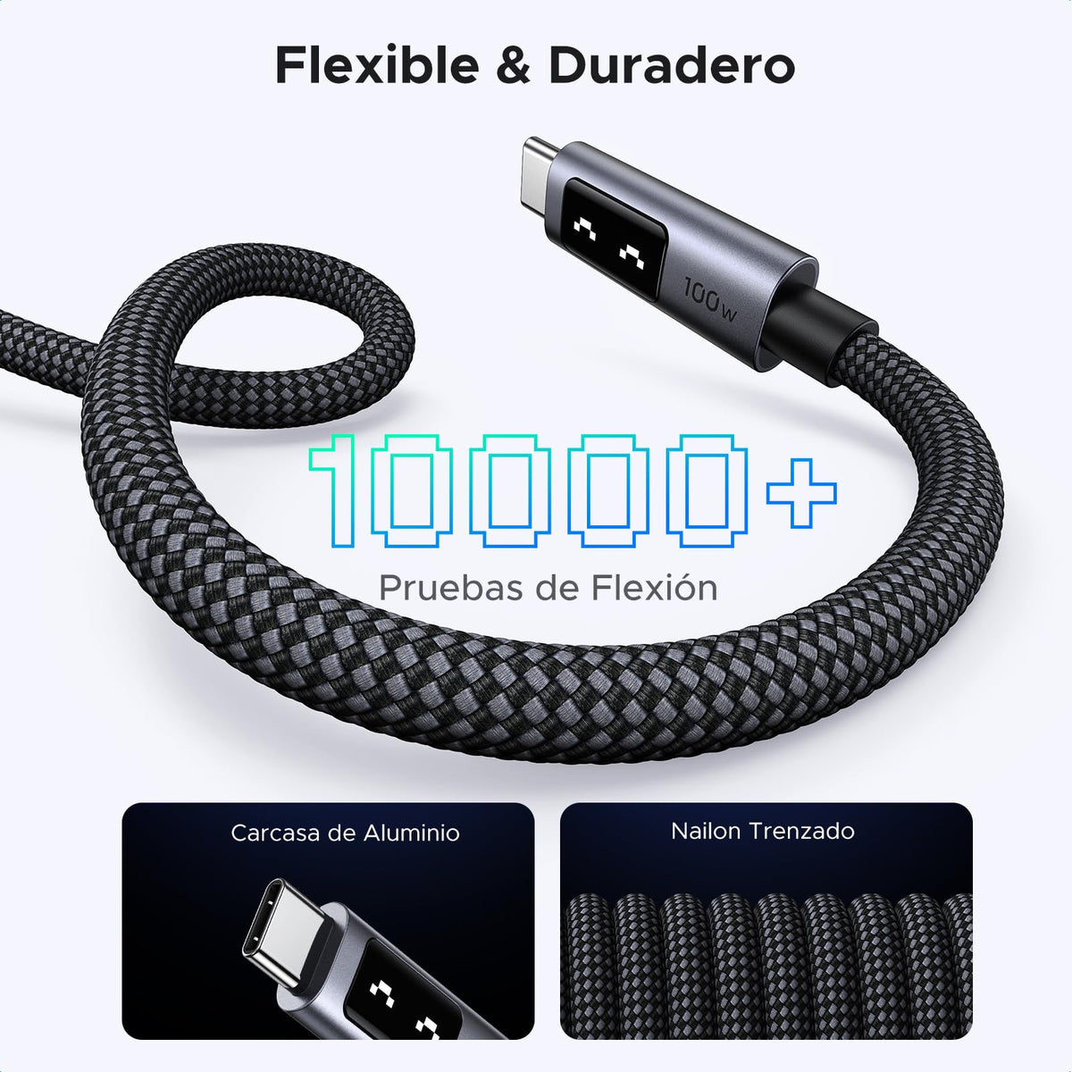 UGREEN UNO Cable USB C a USB C 100W (5A/20V) Tipo C PPS Carga Rápida PD 3.0 Pantalla Compatible con M4 MacBook Pro Air, iPad 2024, iPhone 16 15, Galaxy S25 S24 Ultra, Pixel 9 8 7, 2M, Negro