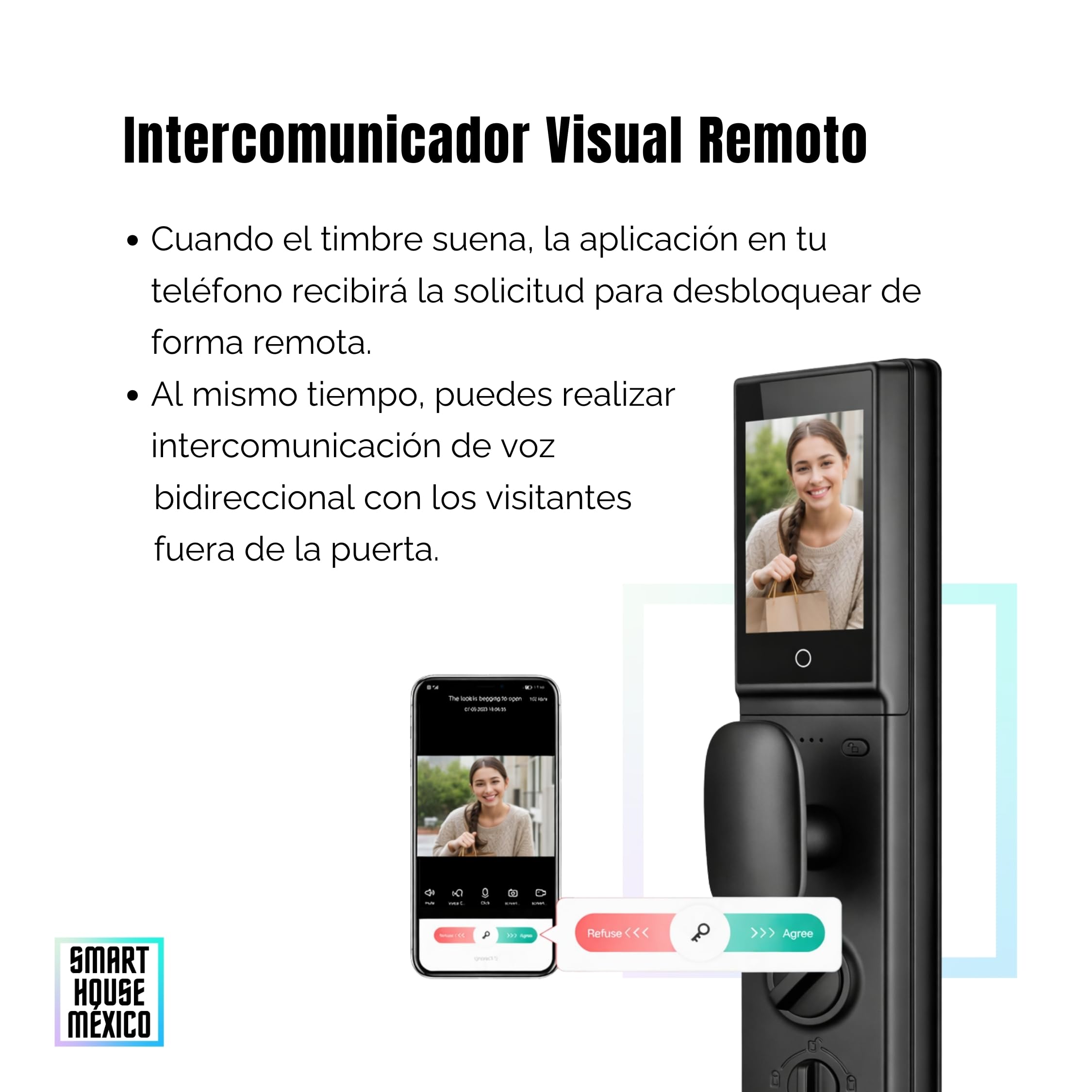 Cerradura Electrónica Inteligente WiFi con Cámara y 7 métodos de apertura. | Reconocimiento Facial, de palma, Huella, Código, App móvil, Tarjeta, Llave Física | Nova Max