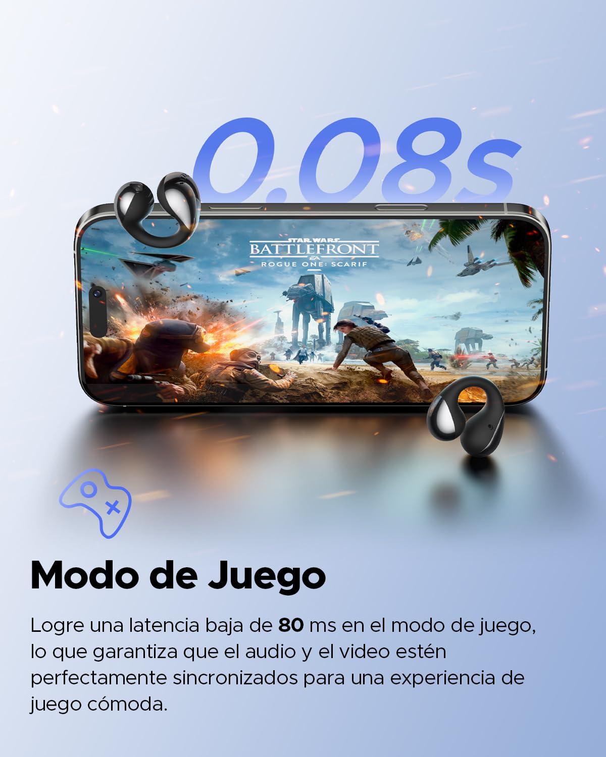 SoundPEATS PearlClip Pro Audífonos Open-Ear Clip Cómodo Estable Hi-Res LDAC
