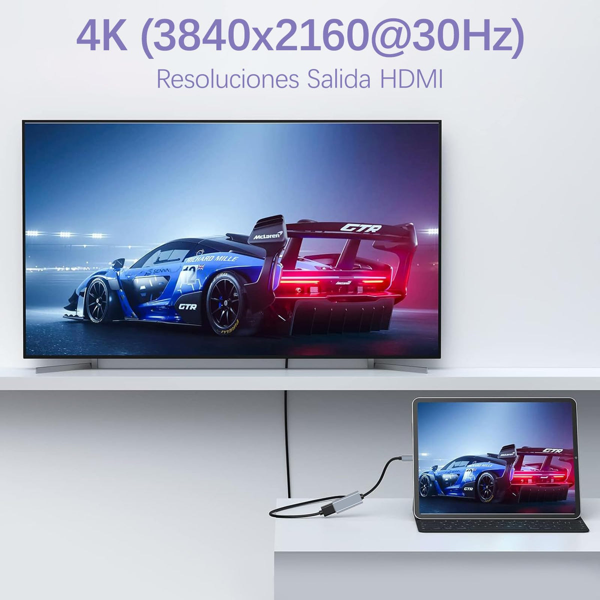 Autbye Cables HDMI, Cable USB C 3.1 a HDMI, 4K/30hz Adaptador Tipo C a HDMI, Compatible con iMac, MacBook, Samsung Galaxy S21 Note 9/8 S8, iPhone 15/15 Plus/15 Pro/ 15 Pro MAX, Huawei, iPad, HTC