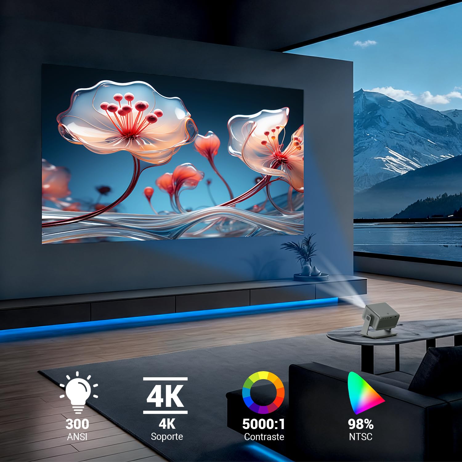 VEGOOS Licencia Netflix Proyector Portatil, Proyectores Inteligente 1080P