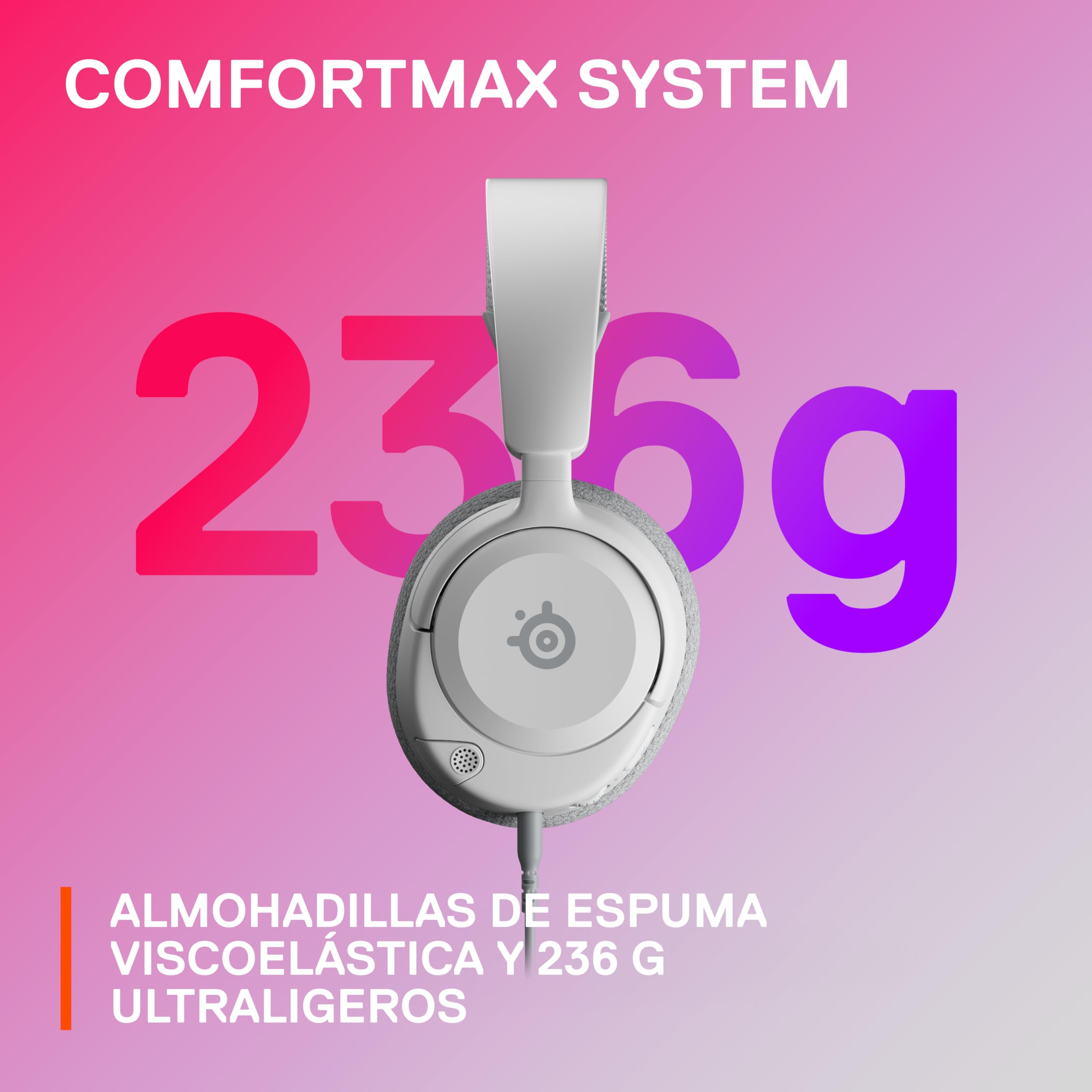 SteelSeries Nuevos Auriculares para Juegos multisistema Arctis Nova 1 — Controladores Hi-Fi — Audio Espacial de 360° — Micrófono con cancelación de Ruido — PC, PS5/PS4, Switch, Xbox - Blanco