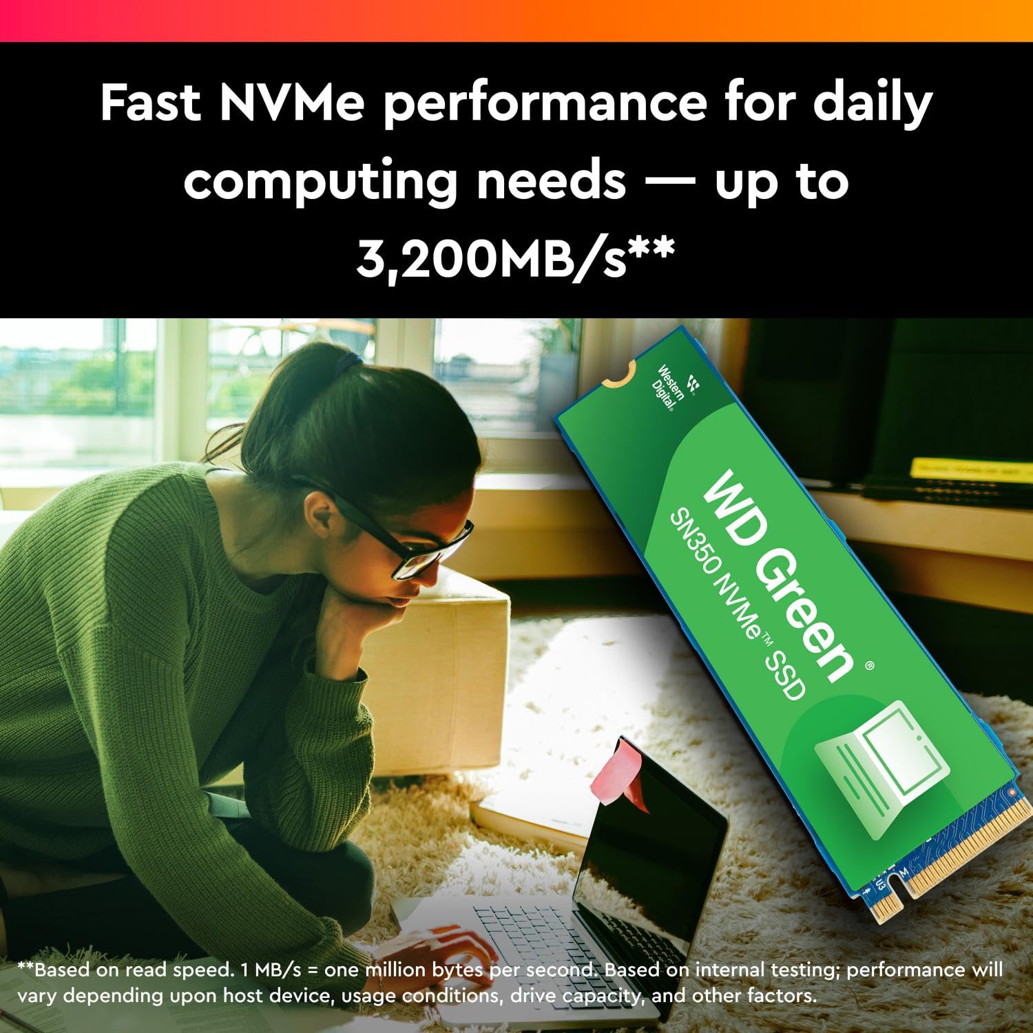 Western Digital 250 GB WD Green SN350 NVMe Unidad de Estado sólido Interna SSD - Gen3 PCIe, M.2 2280, hasta 2.400 MB/s - WDS250G2G0C