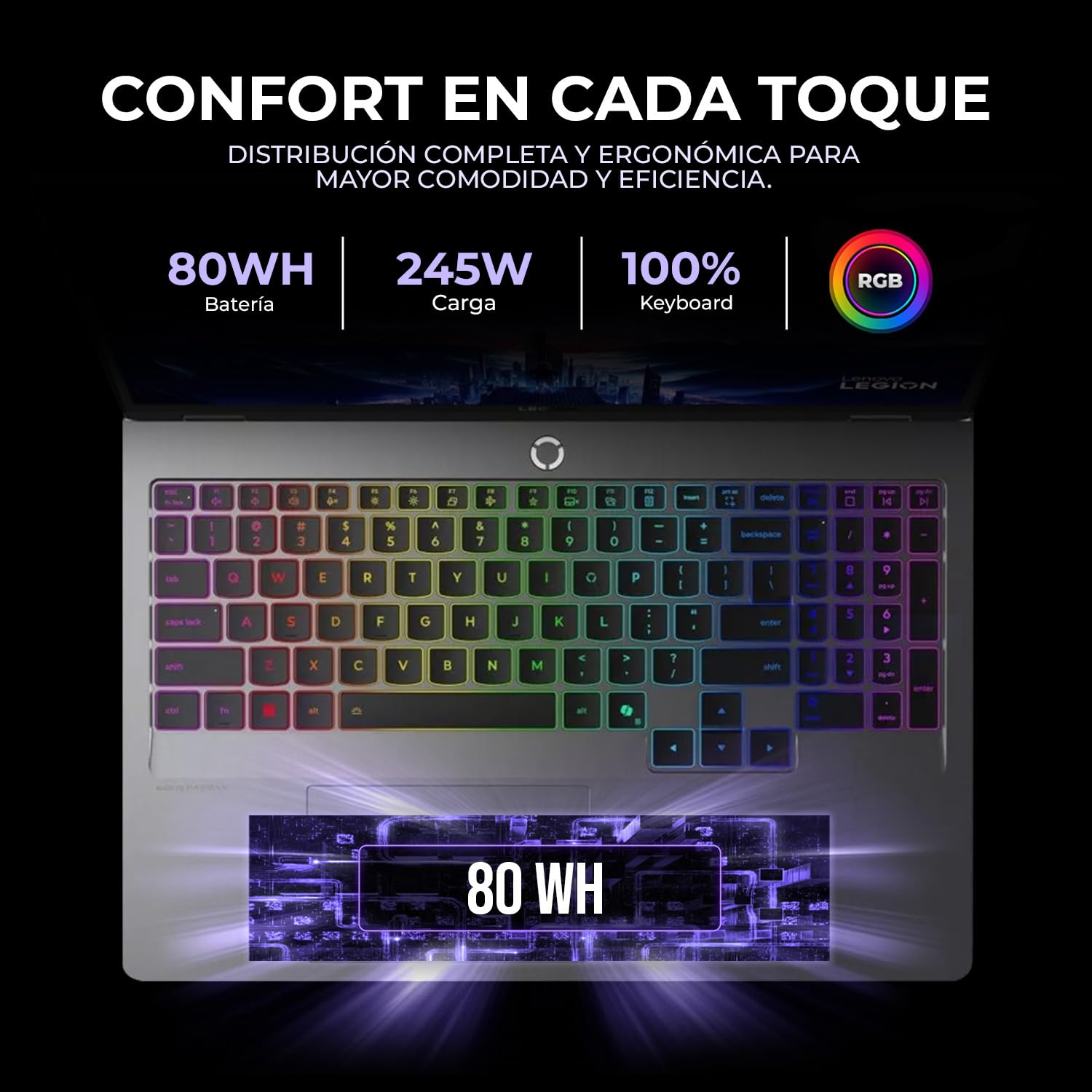 Lenovo Legion 5 16IAX10 Laptop Ia Gamer Nvidia Geforce Rtx 5060 8GB Dlss Intel Core Ultra 9 275HX Npu Rendimiento Total 36 Tops 32GB Ddr5 1TB Pantalla 16" Ips Wqxga 240Hz Teclado Ingles Copilot