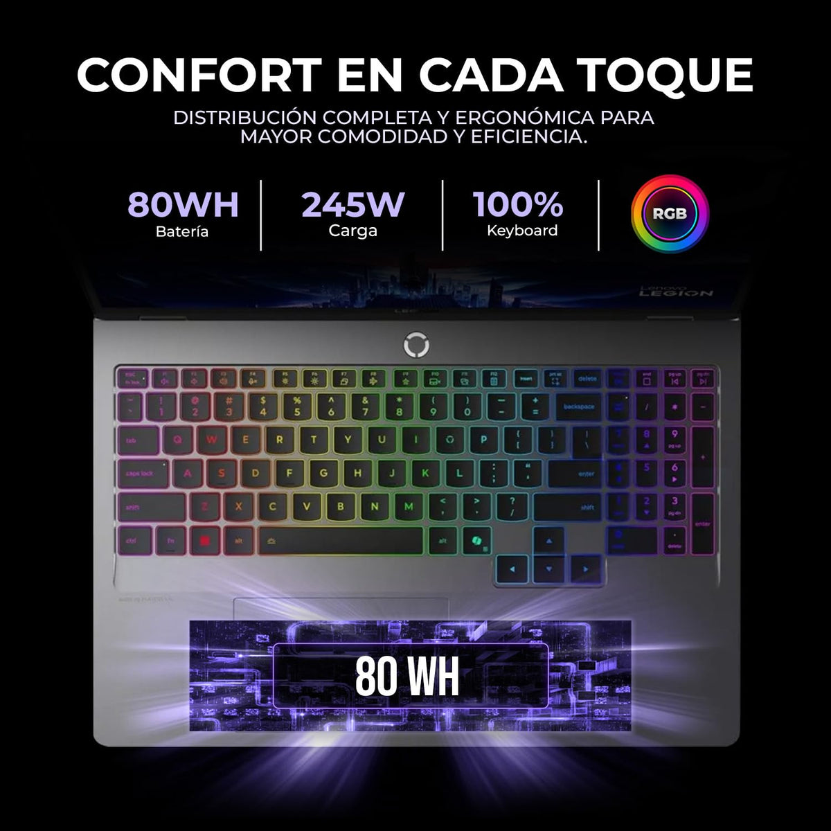 Lenovo Legion 5 16IAX10 Laptop Ia Gamer Nvidia Geforce Rtx 5060 8GB Dlss Intel Core Ultra 9 275HX Npu Rendimiento Total 36 Tops 32GB Ddr5 1TB Pantalla 16" Ips Wqxga 240Hz Teclado Ingles Copilot