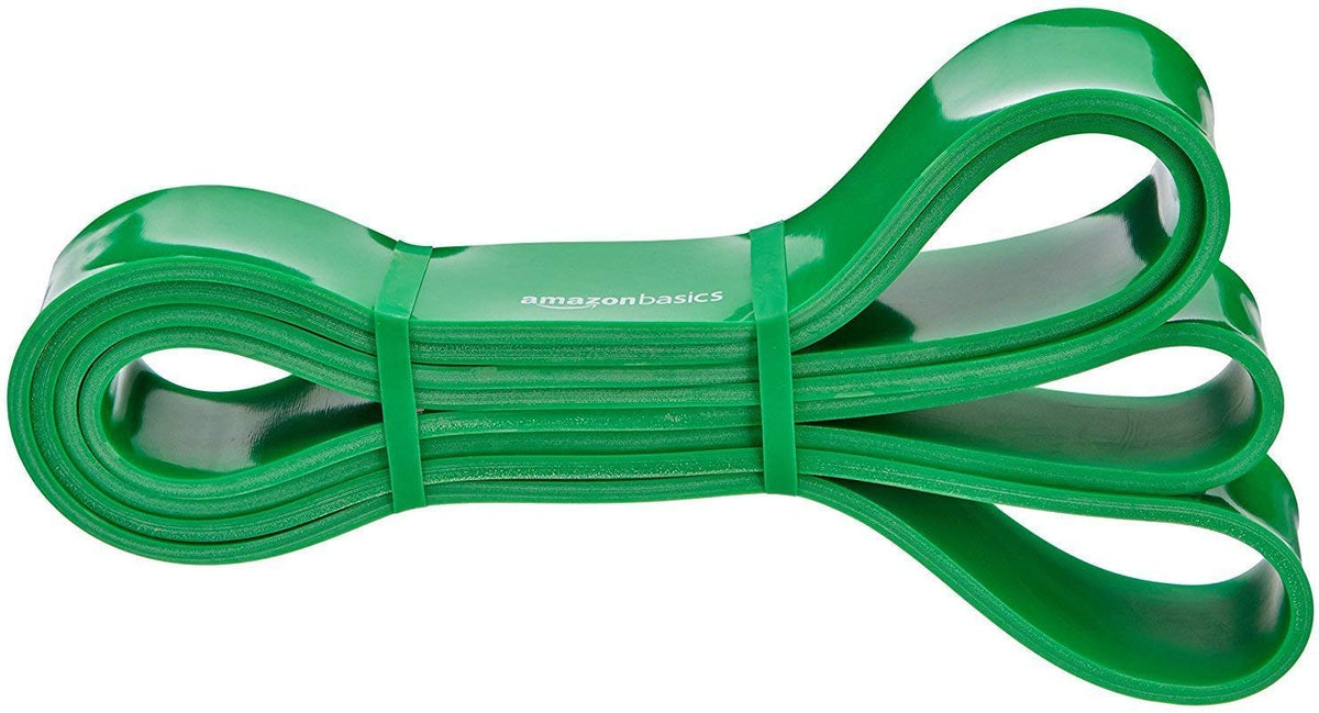 Amazon Basics Banda de resistencia para dominadas de 2,5-1,9cm (1-3/4in) (22,7kg a 56,7kg [50lb a 125lb]), verde