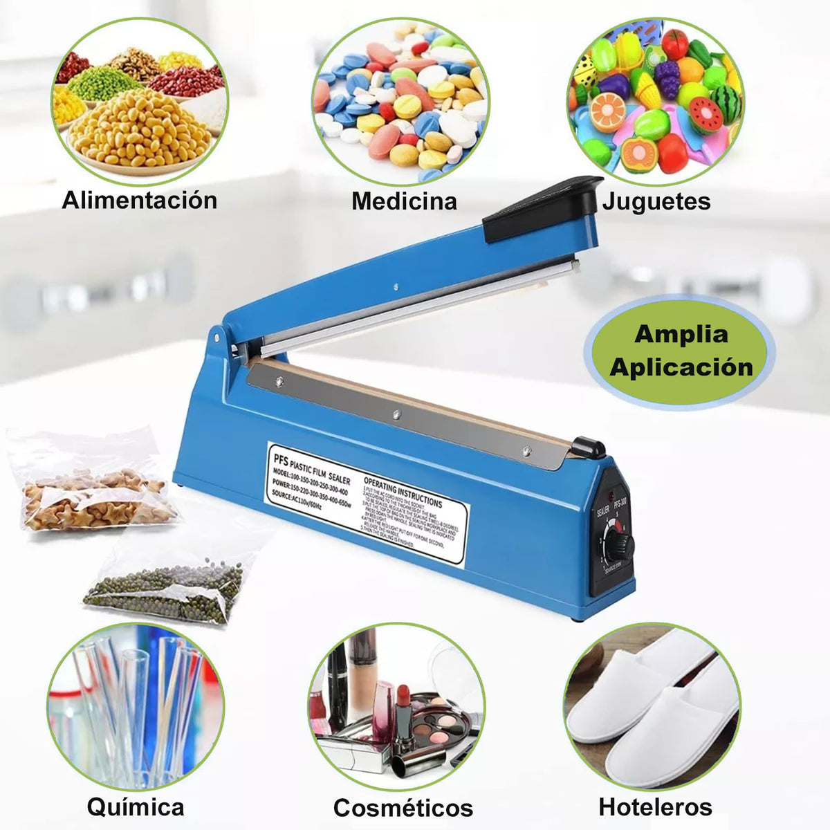 Qzgyoool Sellador de Bolsas, 20CM Sellador de Bolsas Maquina, Máquina de Envasado de Termosellado a Presión Manual para Bolsas de Plástico Almacenamiento Hogar, Sellado, a Prueba de Humedad, etc.
